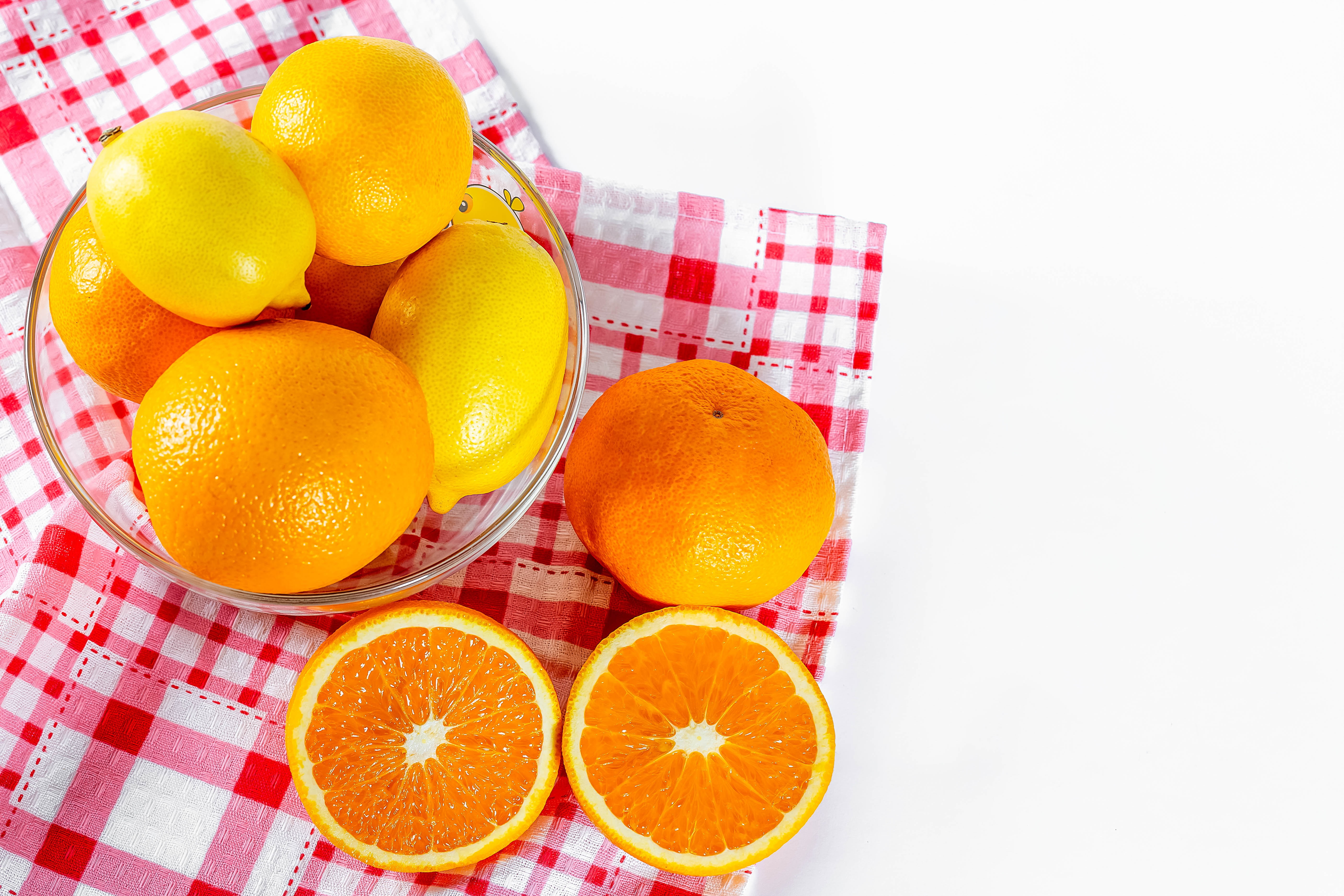 5K, bowl, citrus, lemons, swipe, tangerines, oranges, HD Wallpaper