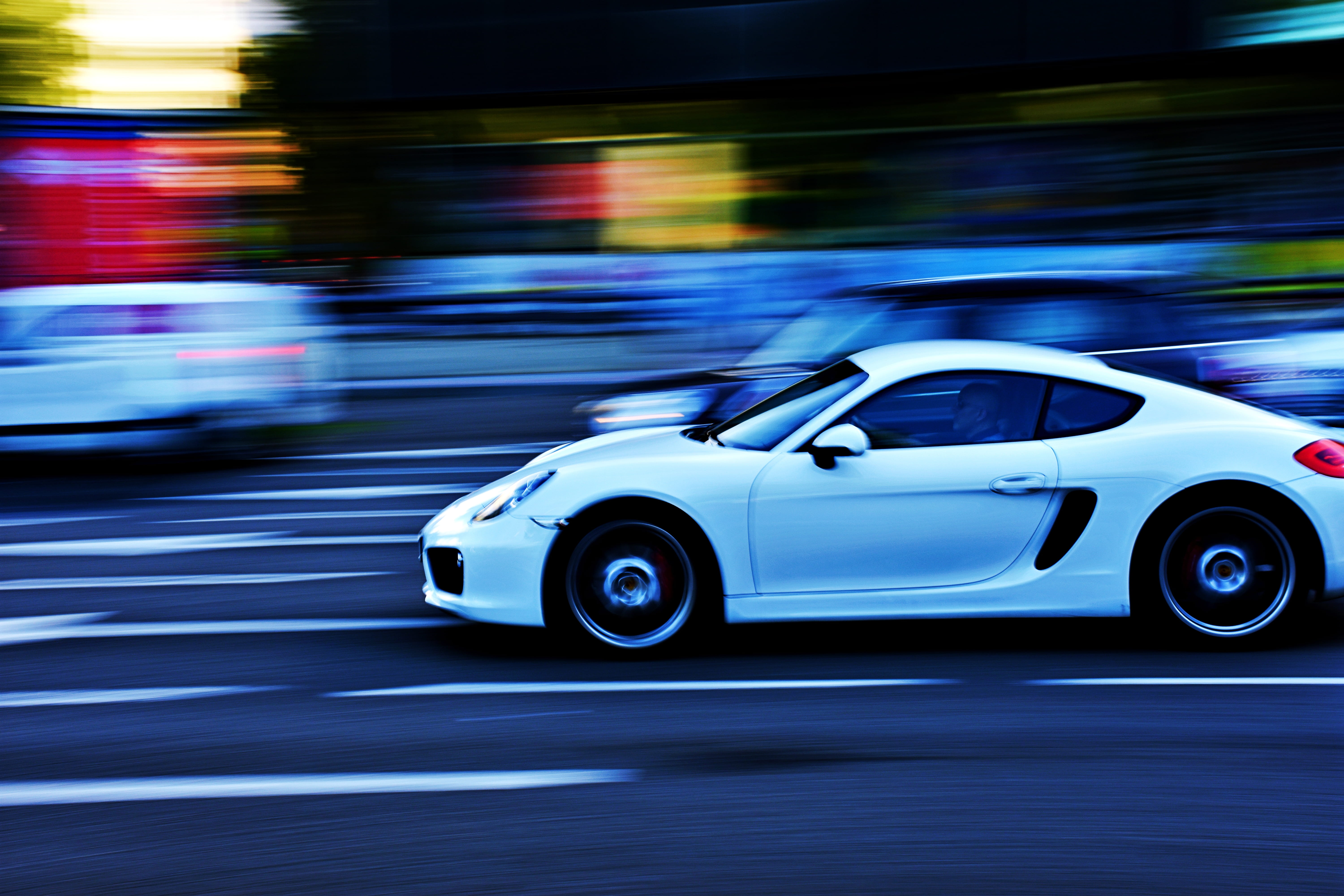 motion, on the move, speed, architecture, blurred motion, mode of transportation, 5K, competition, road, city life, coupe, racing, fast, land vehicle, HD Wallpaper