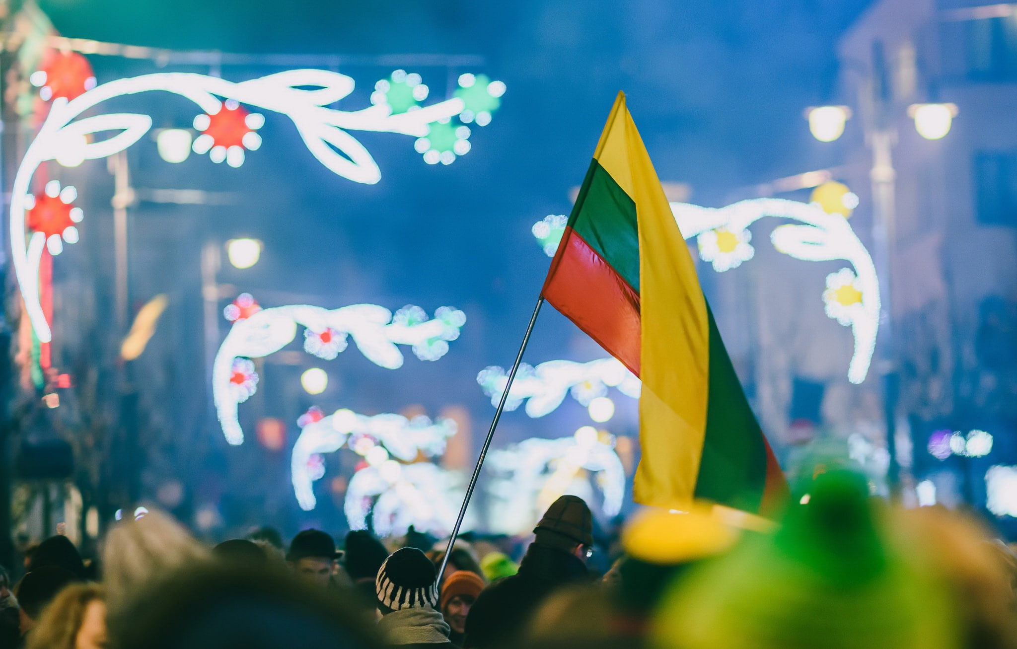Lithuania, 1080P, Kaunas, celebration, February 16, Lithuania turns 100, HD Wallpaper