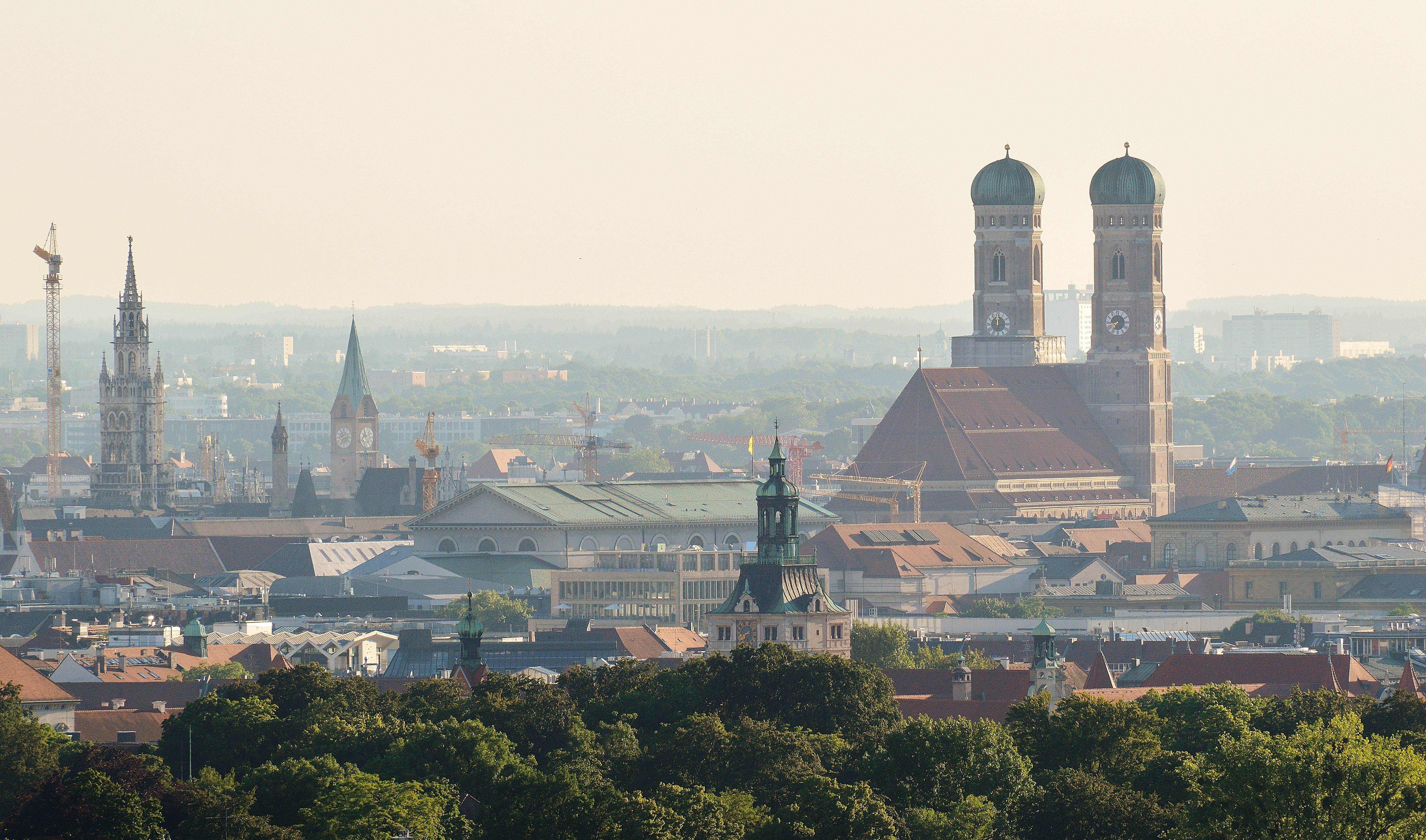 state capital, 5K, architecture, bavaria, travel destinations, cityscape, day, high angle view, buildings, photo, tree, landmark, office building exterior, HD Wallpaper