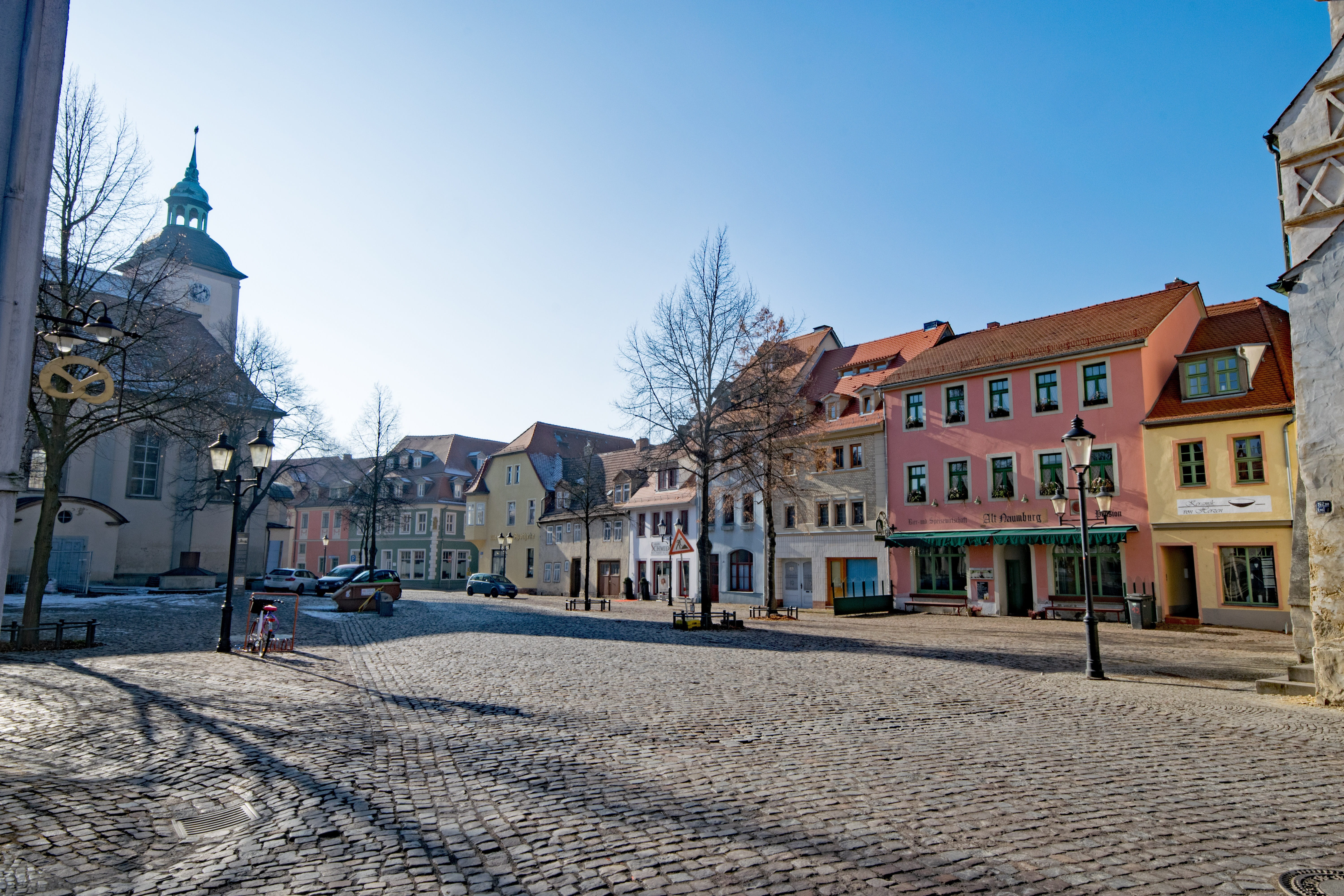history, 5K, Naumburg, italy, residential district, transportation, day, architecture, street, Germany, clear sky, marienplatz, cityscape, paving stone, HD Wallpaper