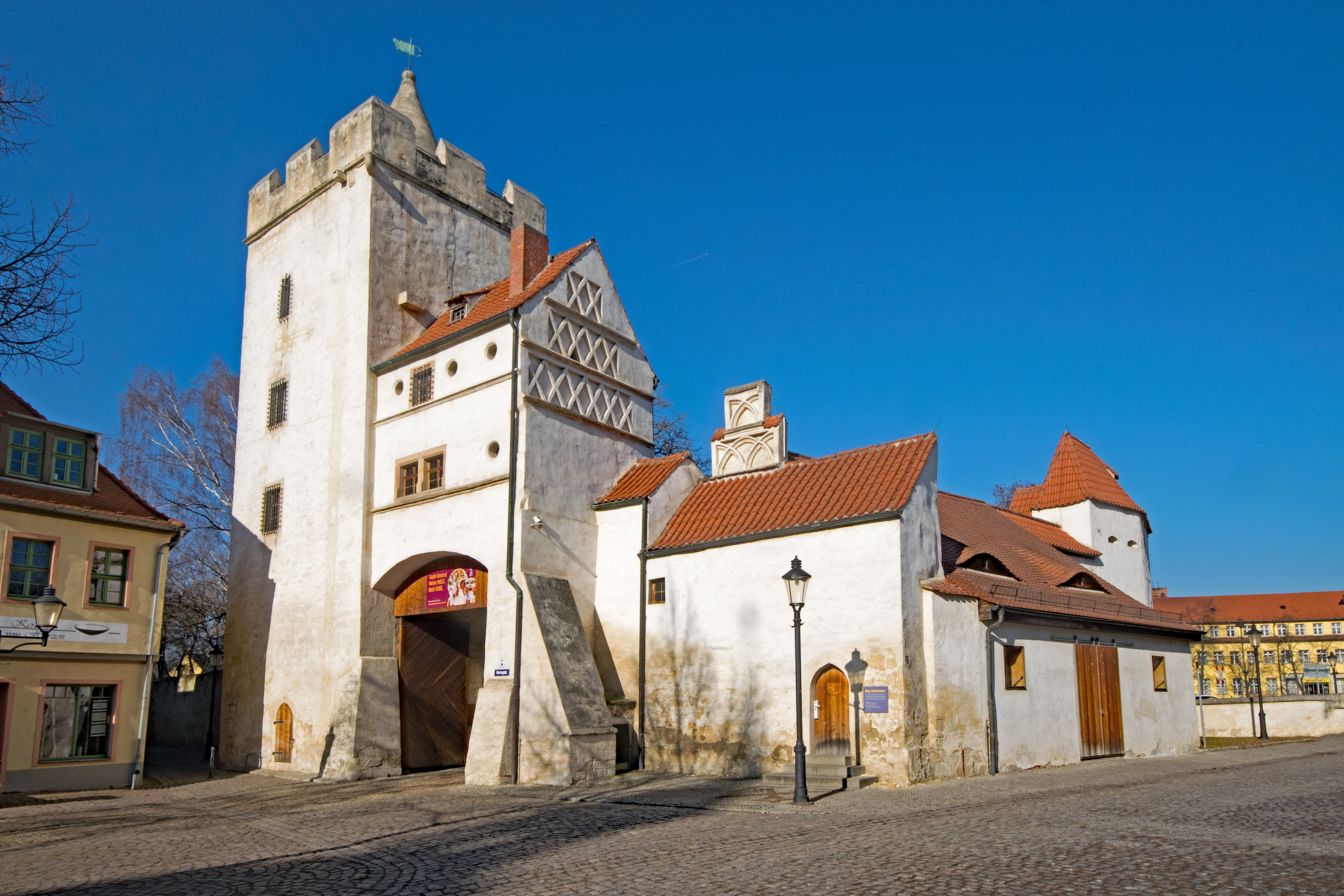 the past, religion, blue, city, belief, old, germany, building Exterior, naumburg, town, 5K, no people, architecture, street, places of interest, clear sky, HD Wallpaper
