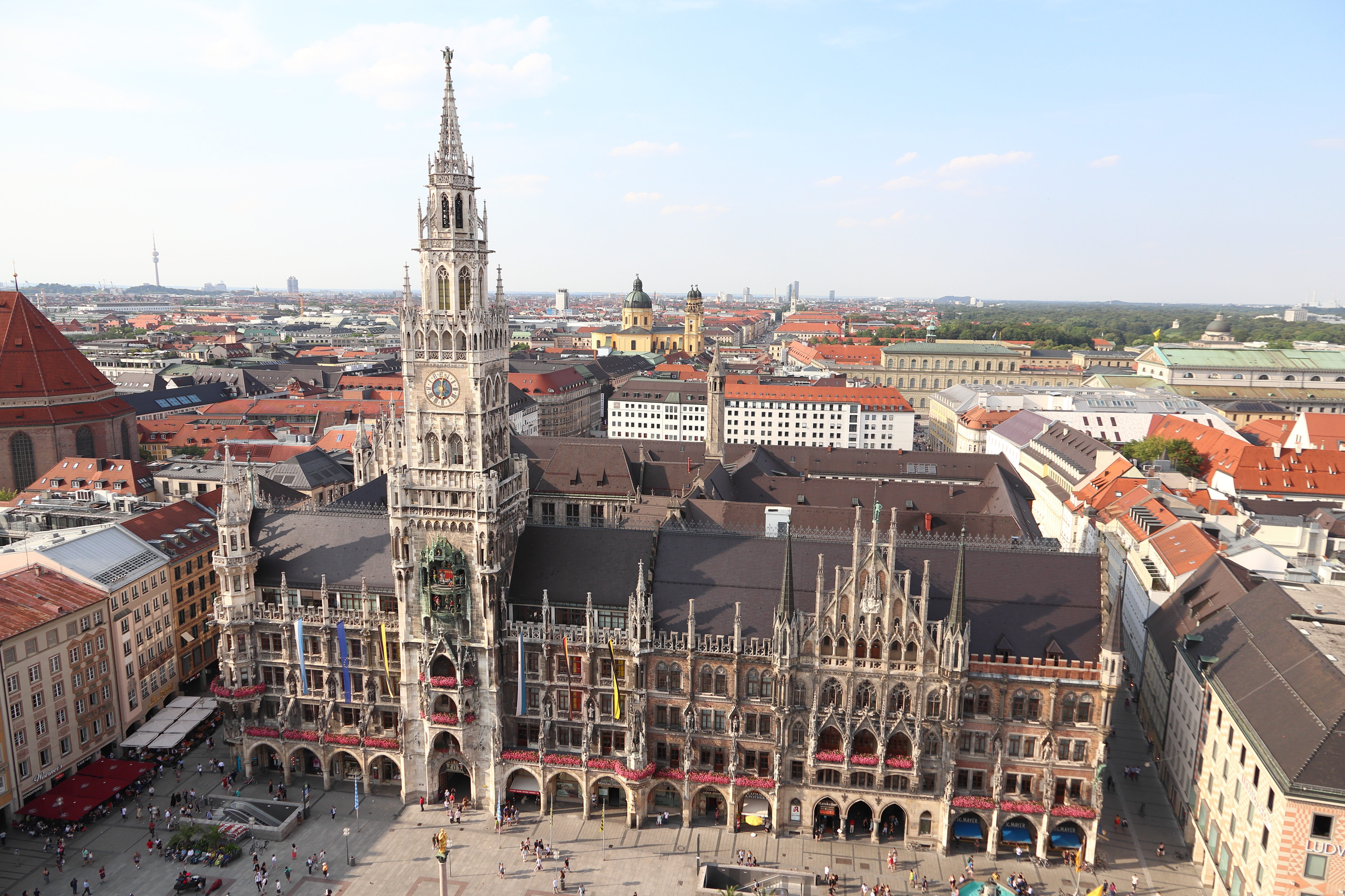 religion, crowd, architecture, marienplatz, place of worship, historically, munich, tourism, travel destinations, building, gothic, 5K, residential district, HD Wallpaper