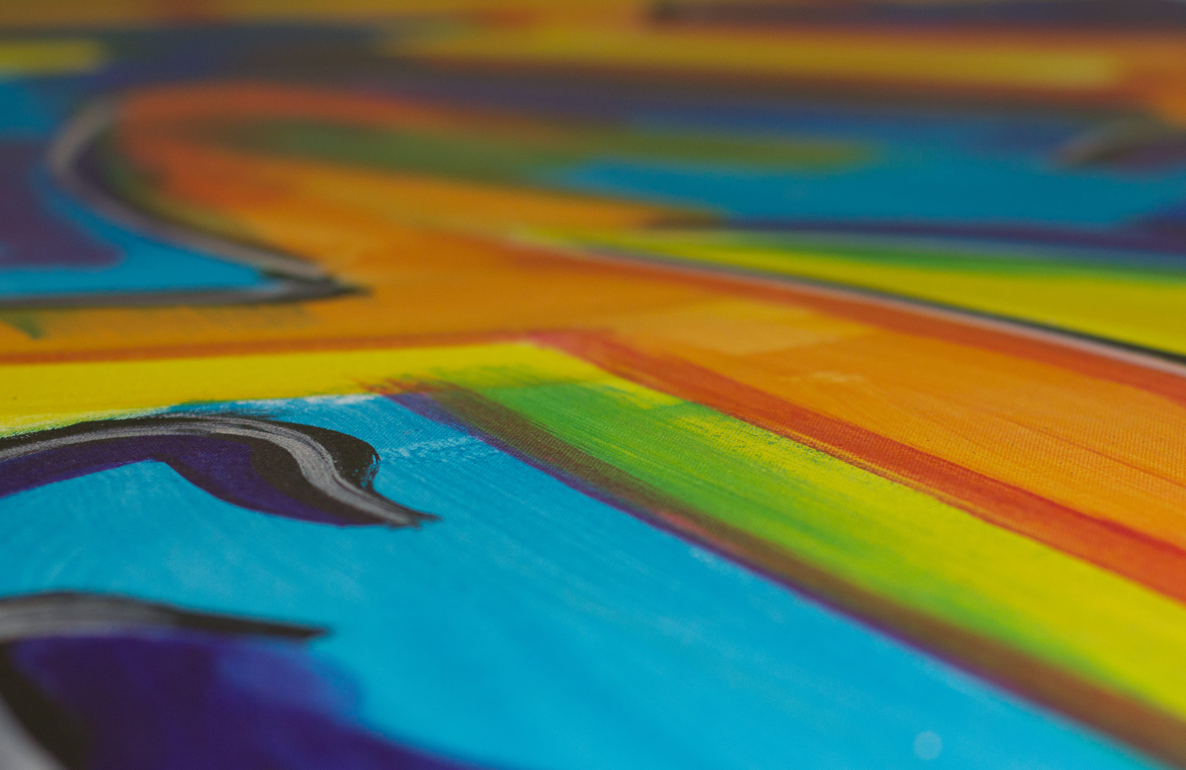 purple, orange, choice, drawing - art product, surface level, palette, no people, wood - material, pattern, artistic, blue, indoors, full frame, school, HD Wallpaper