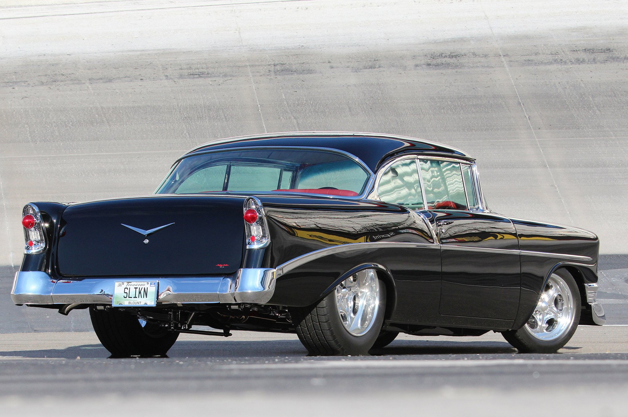 210, hotrod, usa, streetrod, rodder, street, black, 1080P, hot, coupe, bel, chevrolet, 1956, air, two, belair, door, rod, chevy, HD Wallpaper