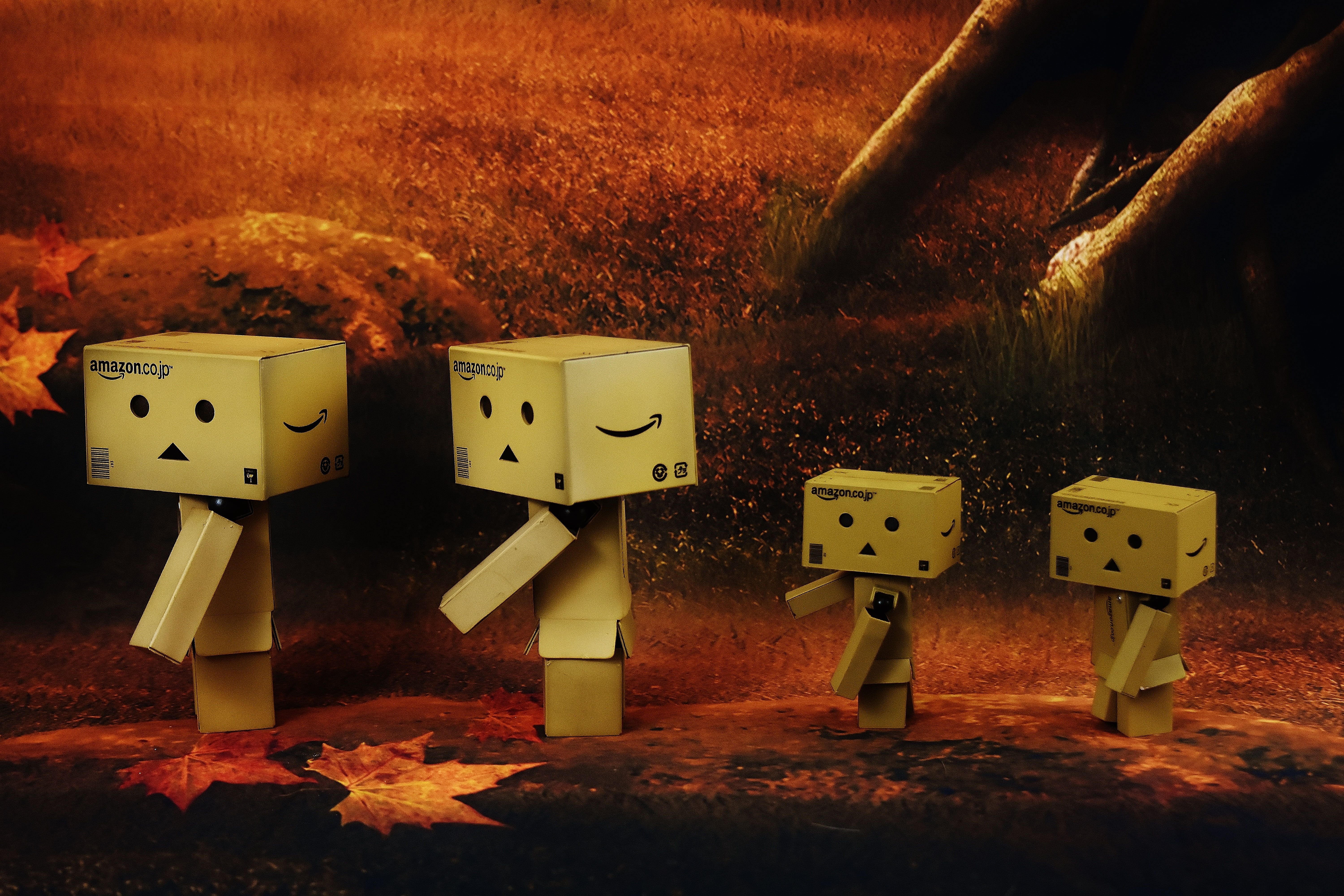 land, funny, danbo, no people, leaves, still life, outdoors, plant, food and drink, leisure games, family, figures, creativity, autumn, close-up, change, HD Wallpaper