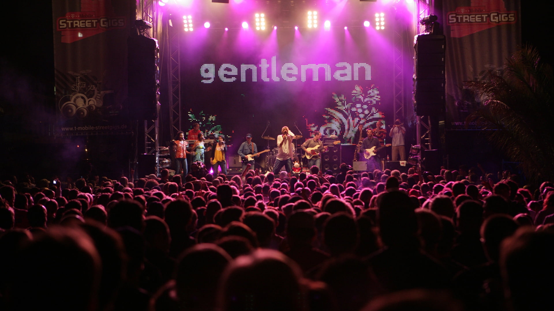 stage, night, group of people, positive emotion, celebration, arts culture and entertainment, purple, large group of people, spectator, 1080P, nightlife, HD Wallpaper