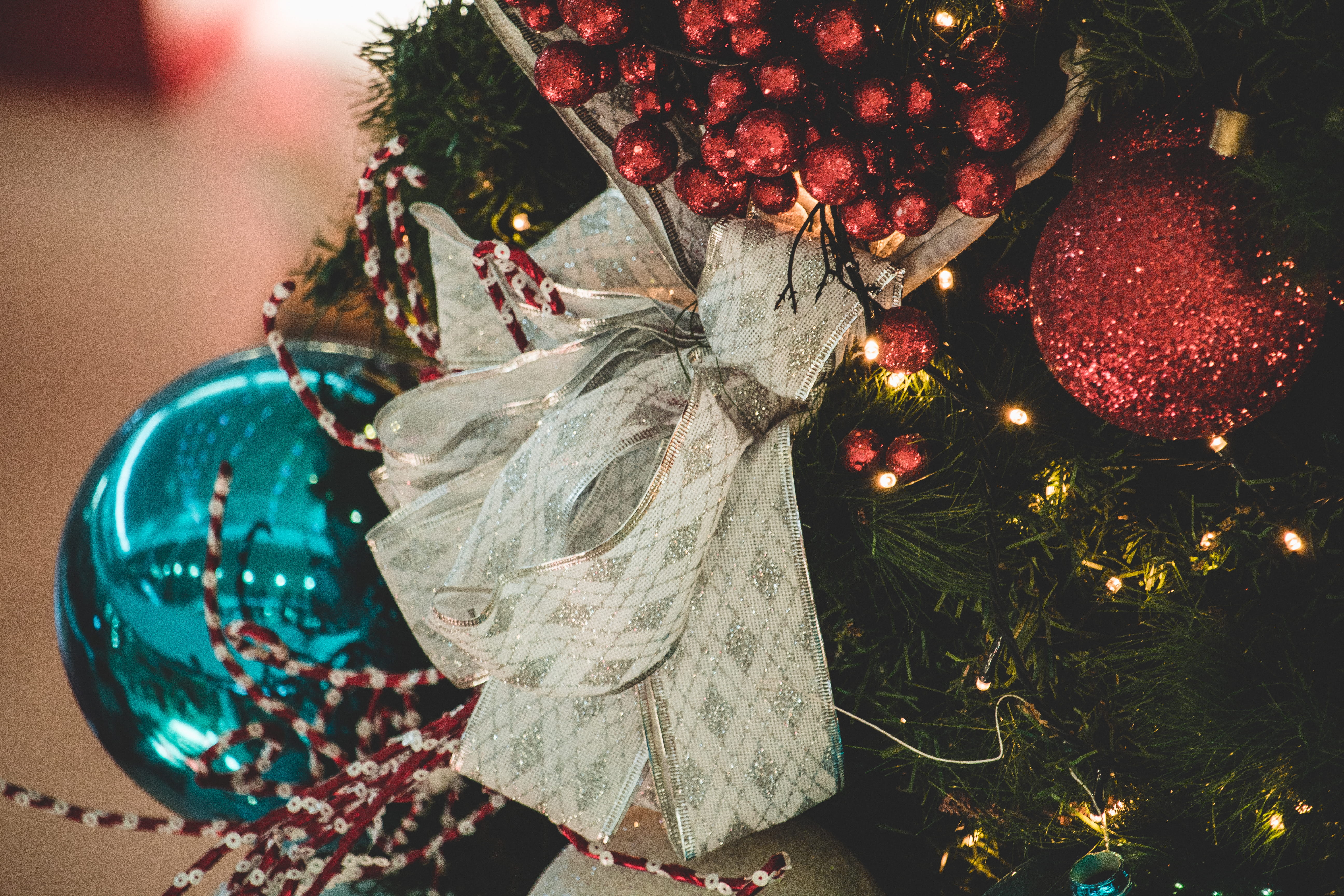 merry christmas, gold, holiday, decoration, season, christmas ornament, pine, hanging, no people, tree, xmas, indoors, plant, holiday - event, christmas balls, HD Wallpaper