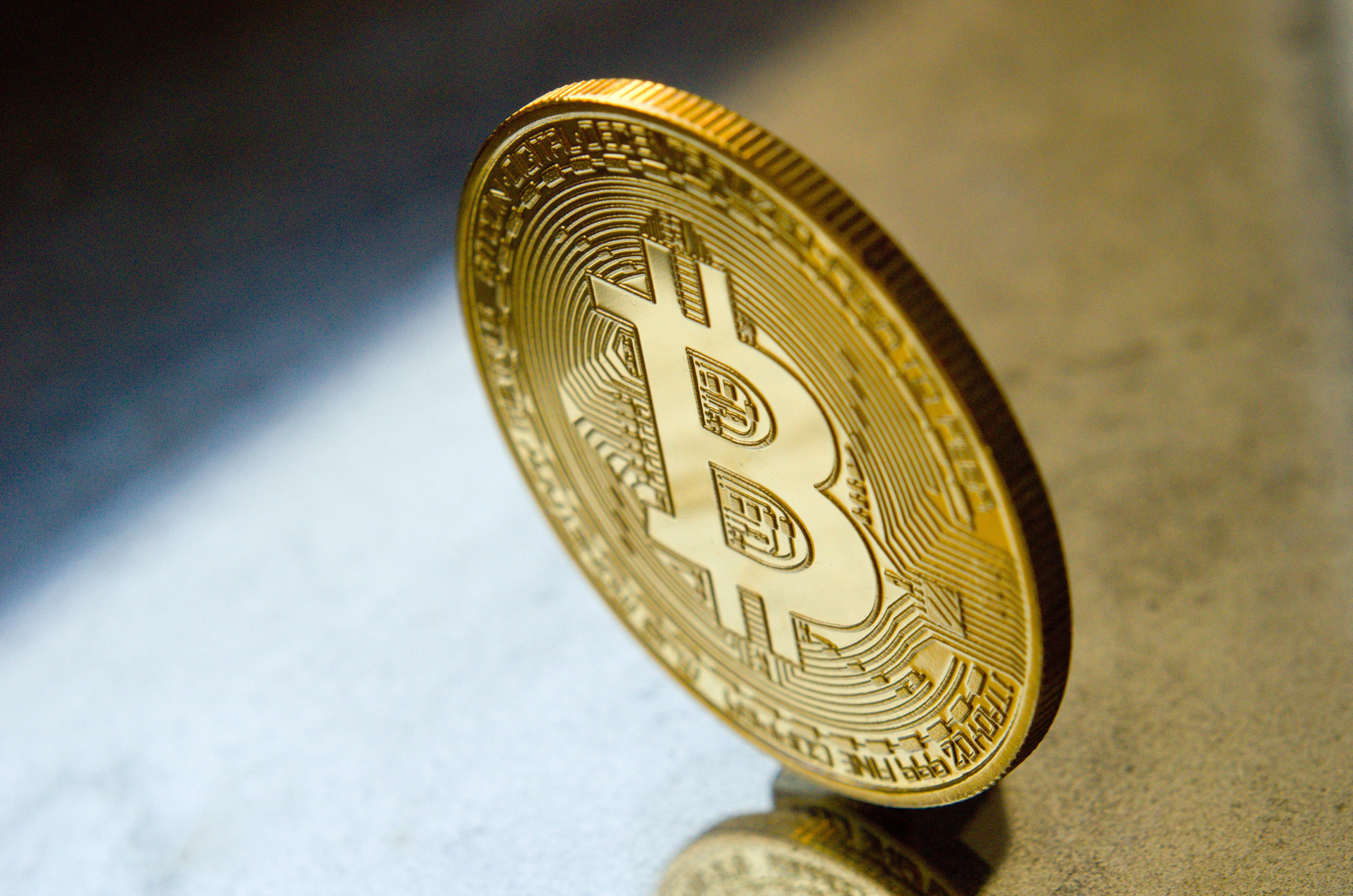 no people, 4K, still life, gold colored, shadow, btc, future, bitcoin, finance, savings, currency, property, high angle view, gold, money, economy, coin, HD Wallpaper