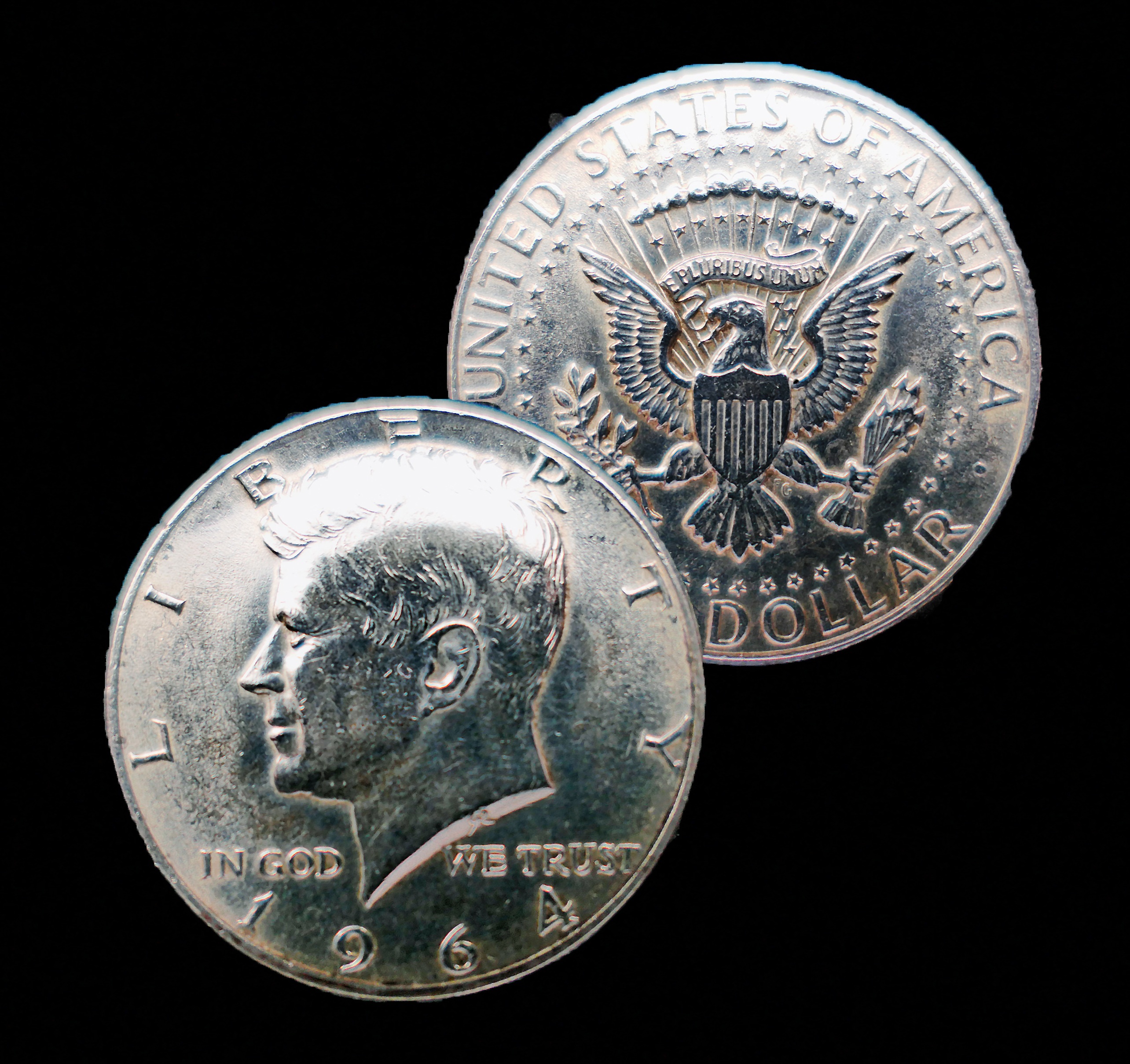kennedy dollar, metal, close-up, historically, dollar, usa, black background, currency, silver - metal, indoors, silver colored, silver coin, coin, circle, HD Wallpaper
