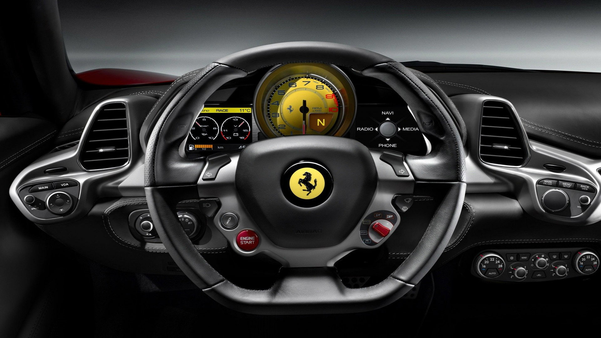 1080P, control, car, Ferrari, command, dashboard, interior, HD Wallpaper