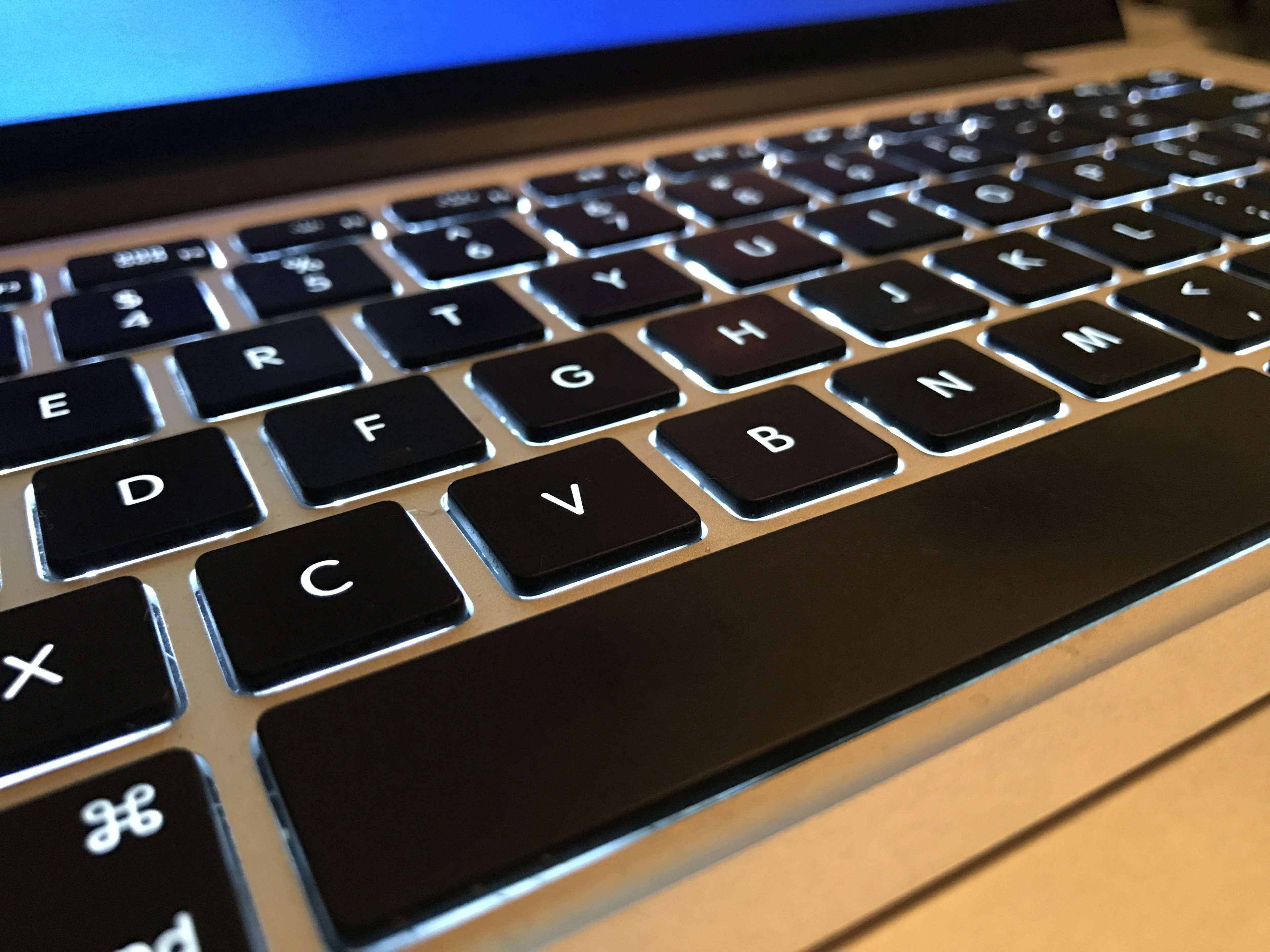 technology, workplace, laptop, glow, computer key, computer network, computer keyboard, mac, letters, communication, computer crime, connection, design, HD Wallpaper
