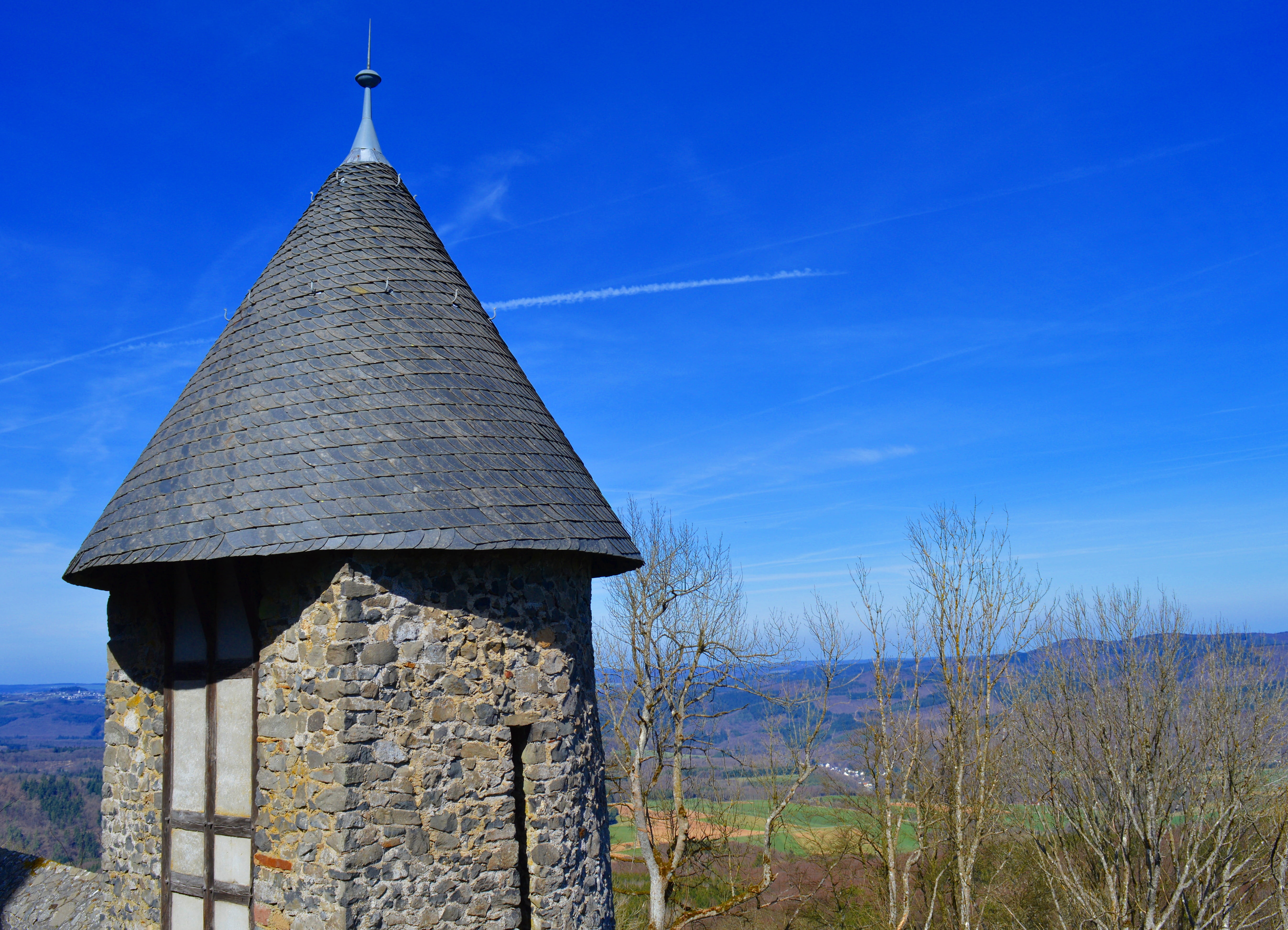 tower, religion, nürburgring, landmark, belief, spirituality, germany, 5K, castle, historically, spire, blue, masonry, middle ages, history, sunny, nürburg, HD Wallpaper