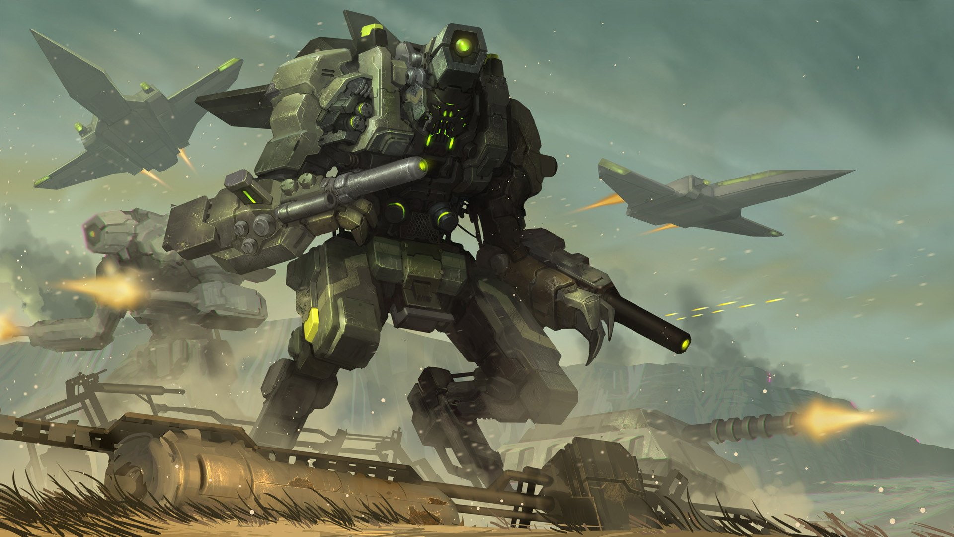 airmech, mech, assembly, fron, online, mecha, fighting, 1080P, sci-fi, line, HD Wallpaper