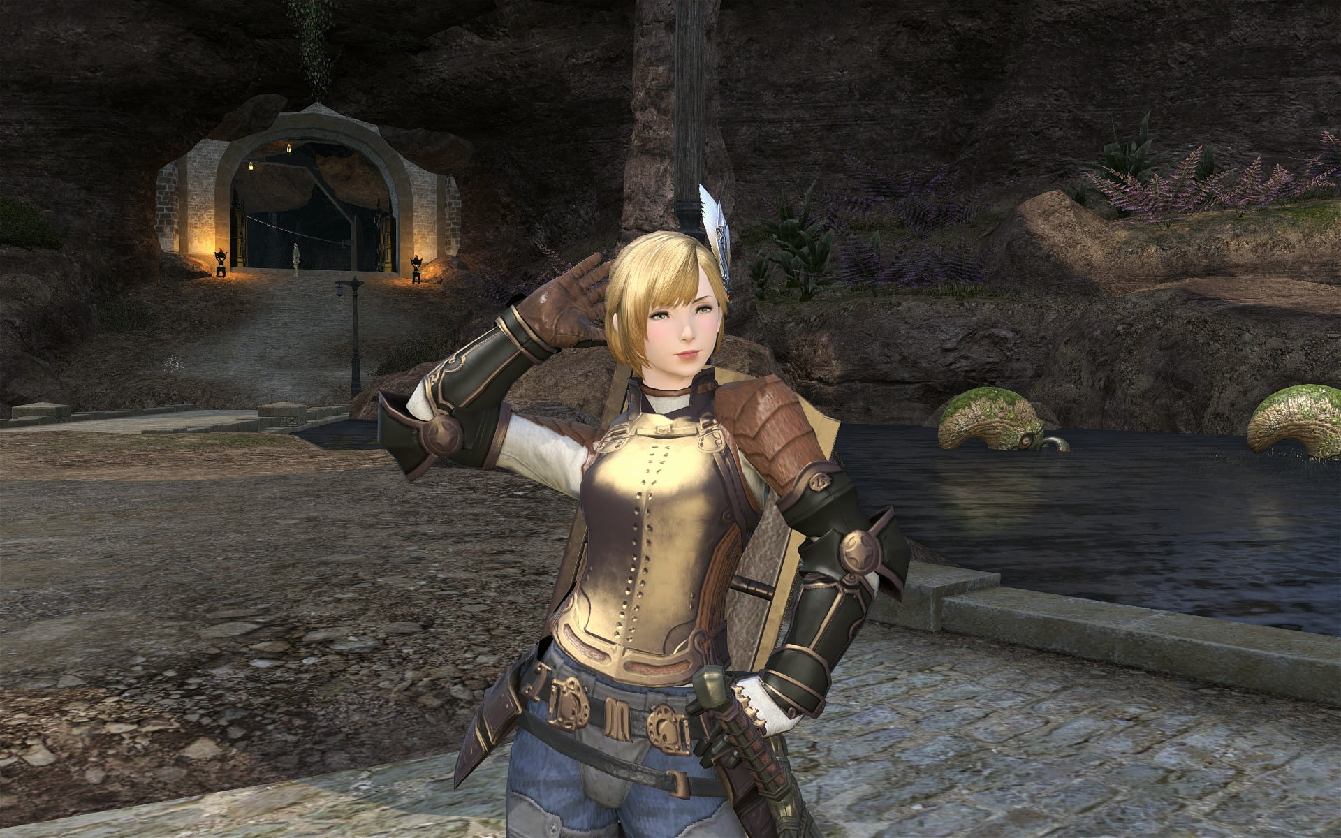 the past, art and craft, built structure, character, lifestyles, front view, sculpture, outdoors, leisure activity, Final Fantasy XIV: A Realm Reborn, screenshot, HD Wallpaper