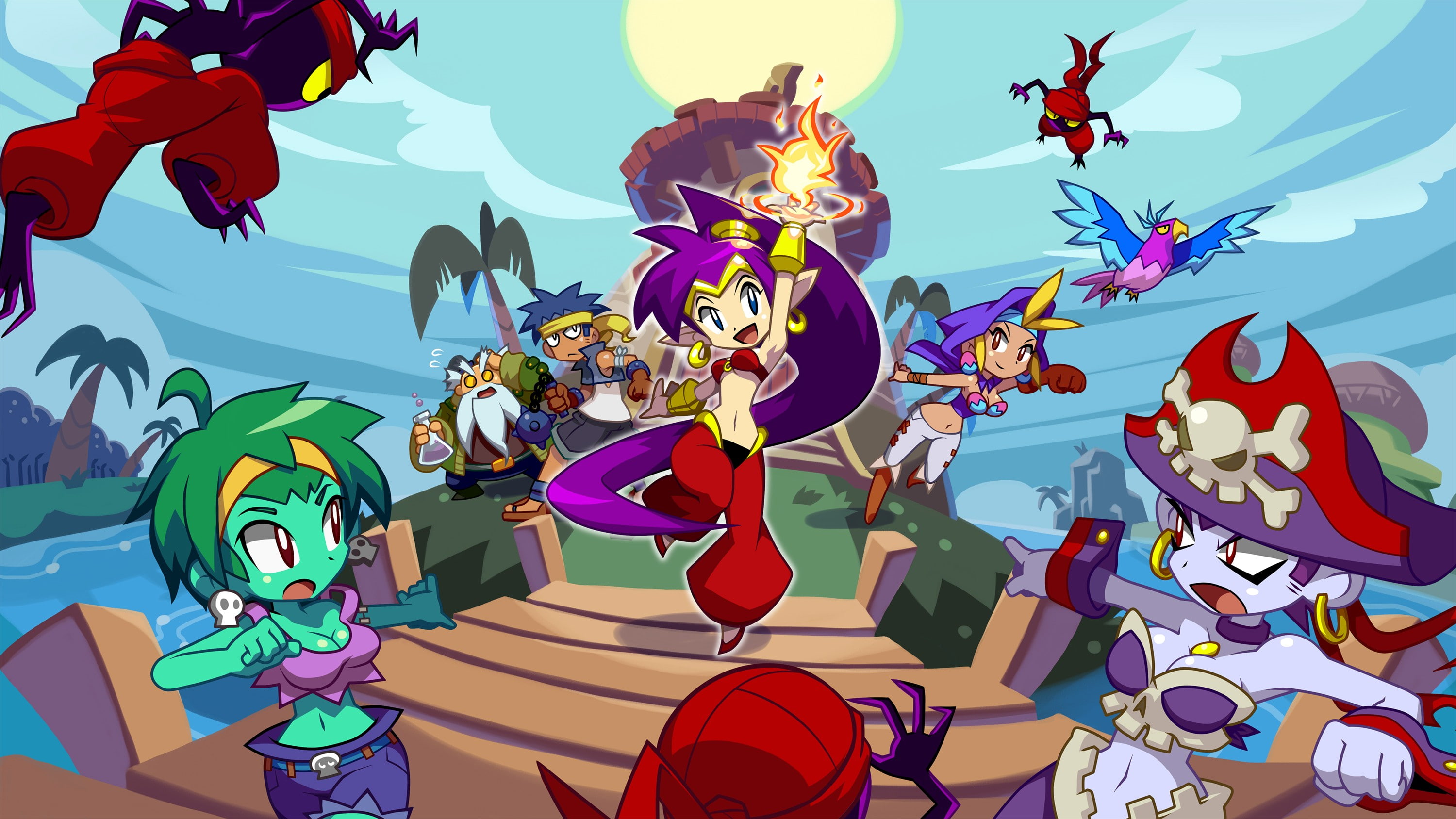 sky, nature, creativity, representation, low angle view, day, human representation, Shantae, sunlight, outdoors, Risky Boots, celebration, Shantae: Half-Genie Hero, HD Wallpaper