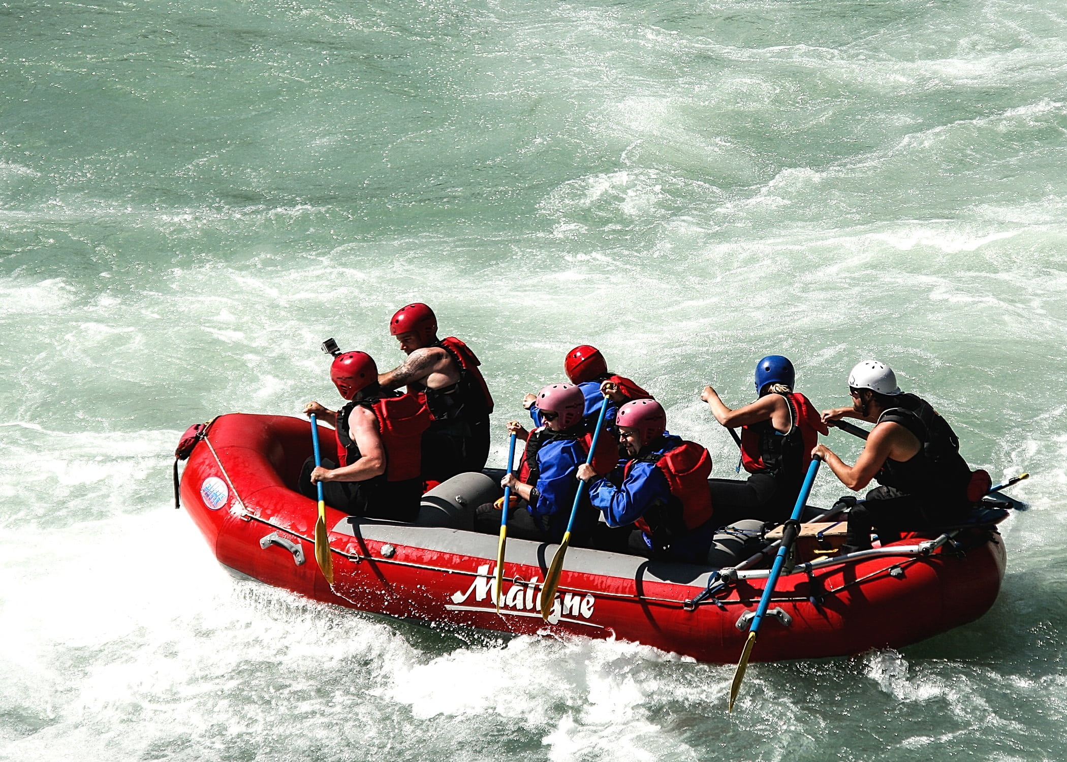speed, red, water, people, sport, daytime, motion, transportation, medium group of people, wave, sea, lifestyles, men, rafting, whitewater raft, nautical Vessel, HD Wallpaper