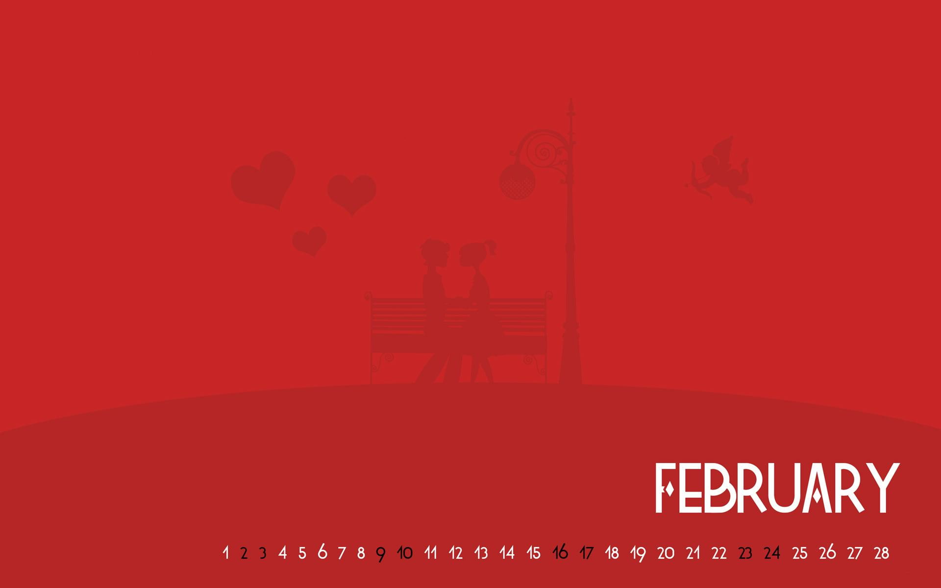 1080P, valentine, love, february, calendar, HD Wallpaper