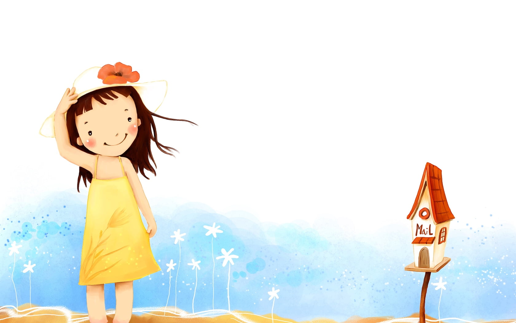 child, 720P, yellow, time, girls, clothing, dress, kidney, copy space, boys, image, wearing, illustration, happiness, backgrounds, clip, smiling, clock, HD Wallpaper