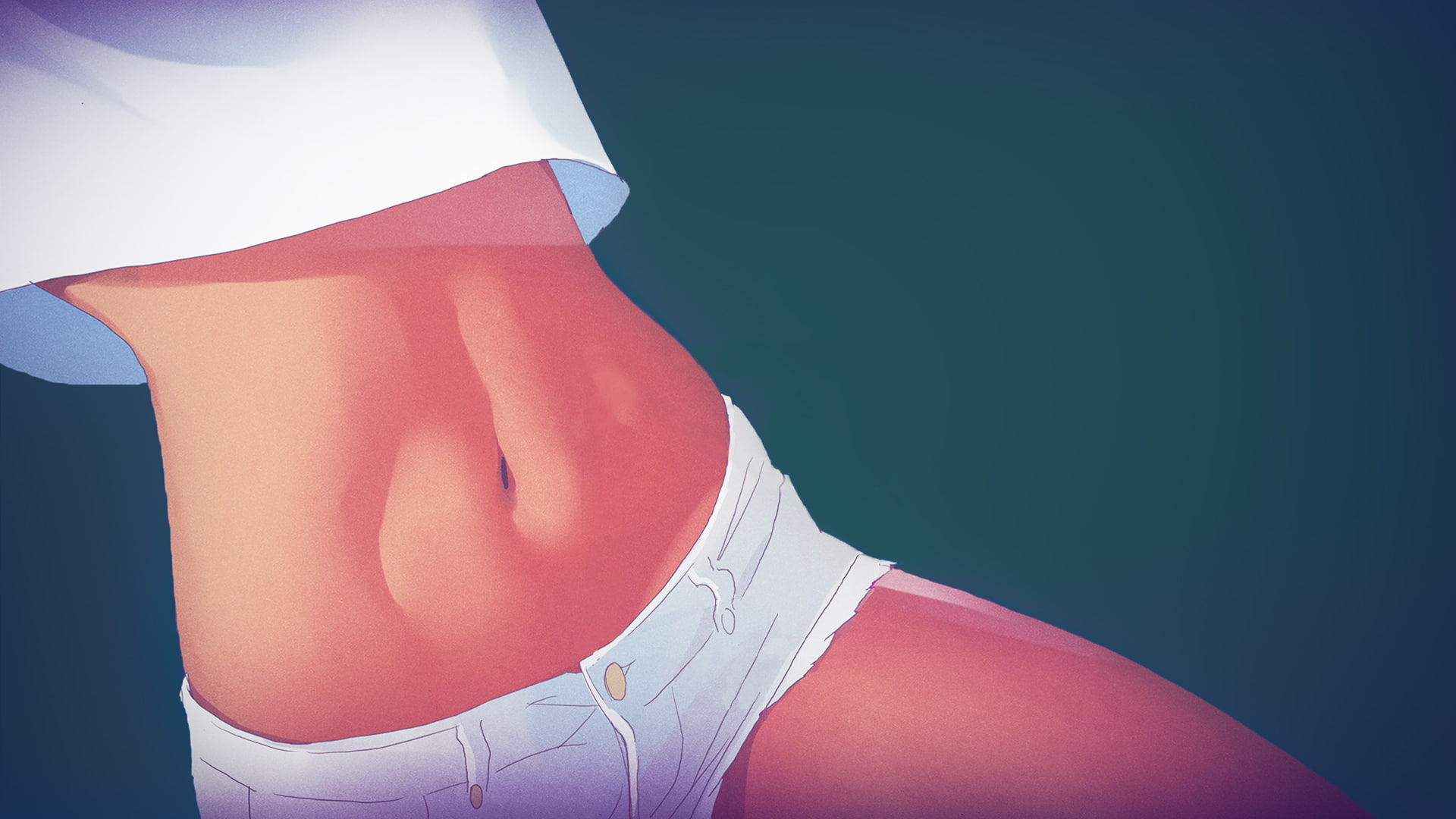 shorts, digital/artwork, hd, 1080P, stomach, HD Wallpaper