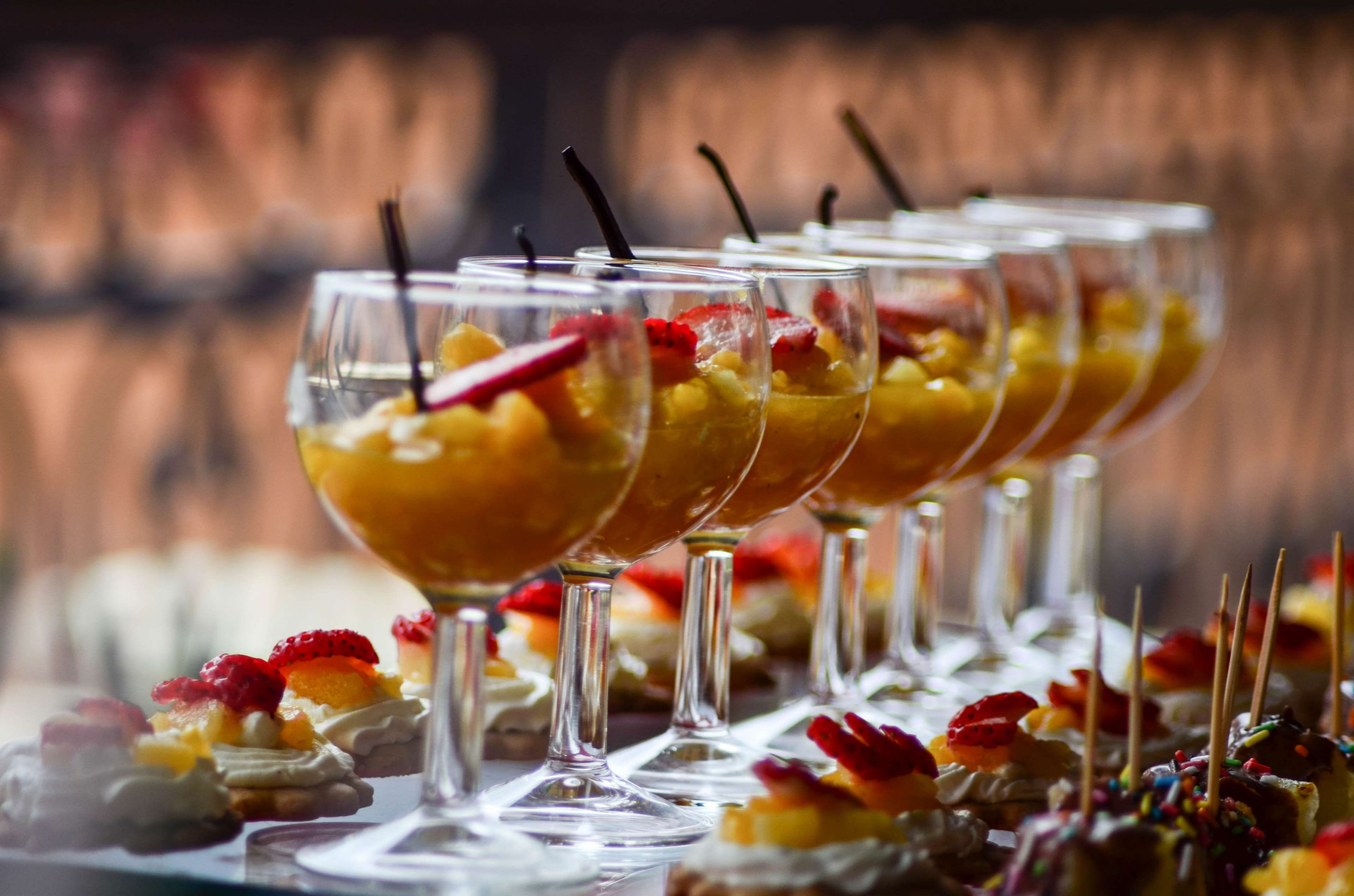 drink, glass, refreshment, 4K, strawberries, table, wine, alcohol, dessert, business, icecream, selective focus, freshness, bar counter, cream, food, red wine, HD Wallpaper
