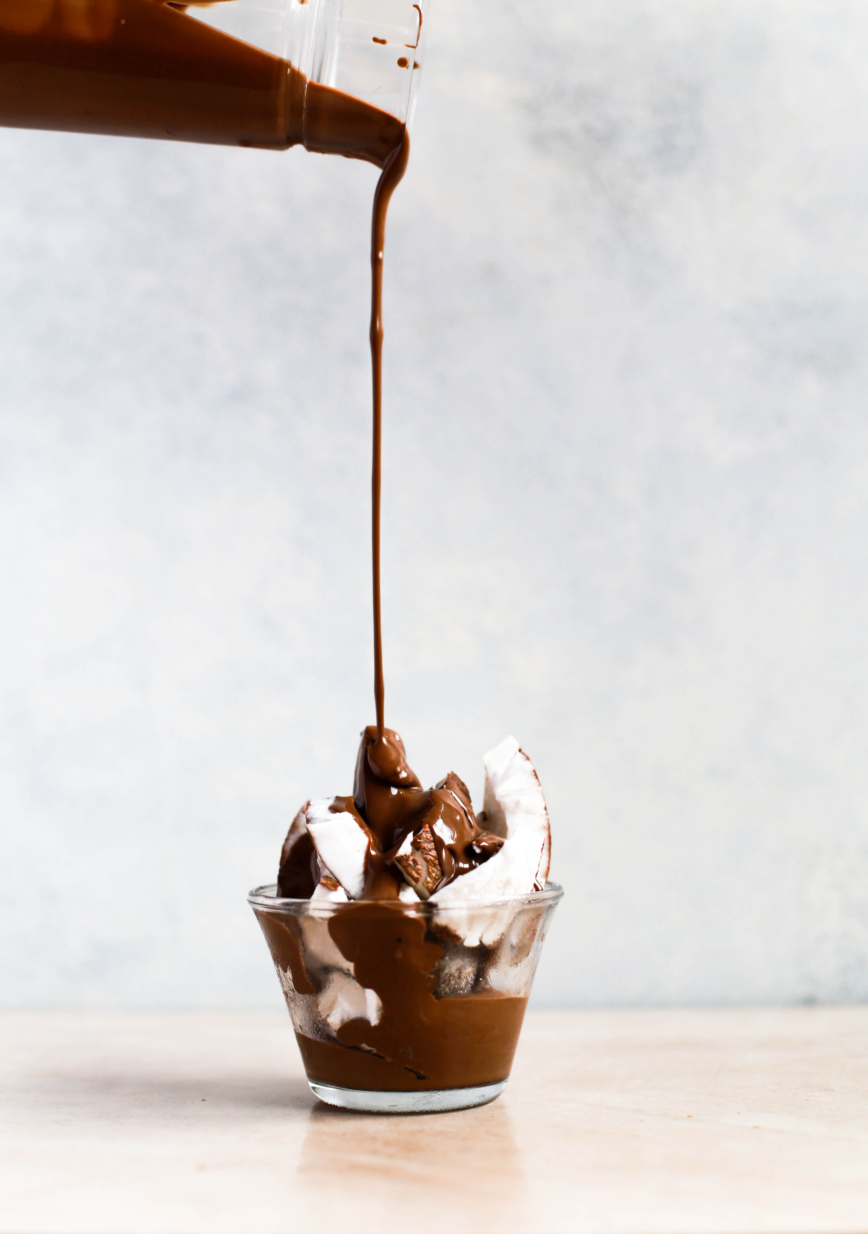 glass, indoors, food shot, iced coffee, still life, brown, 4K, food and drink, cream, poured, delicious, temptation, coffee, close-up, cup, treat, dessert, Phone HD Wallpaper