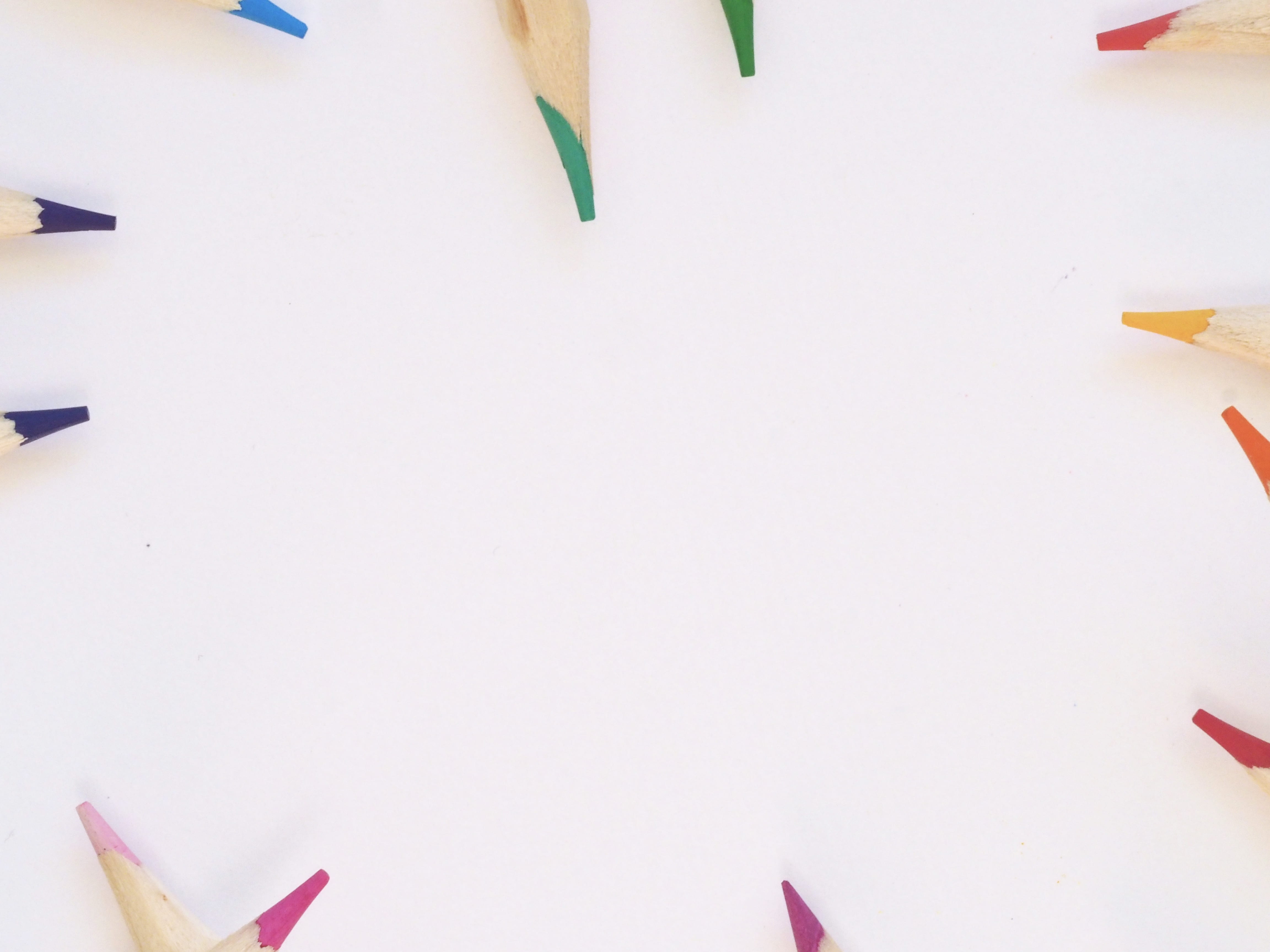 multi colored, close-up, copy space, no people, coloring, color, lot, studio shot, desk, craft, blank, wooden, writing instrument, pencils, high angle view, HD Wallpaper