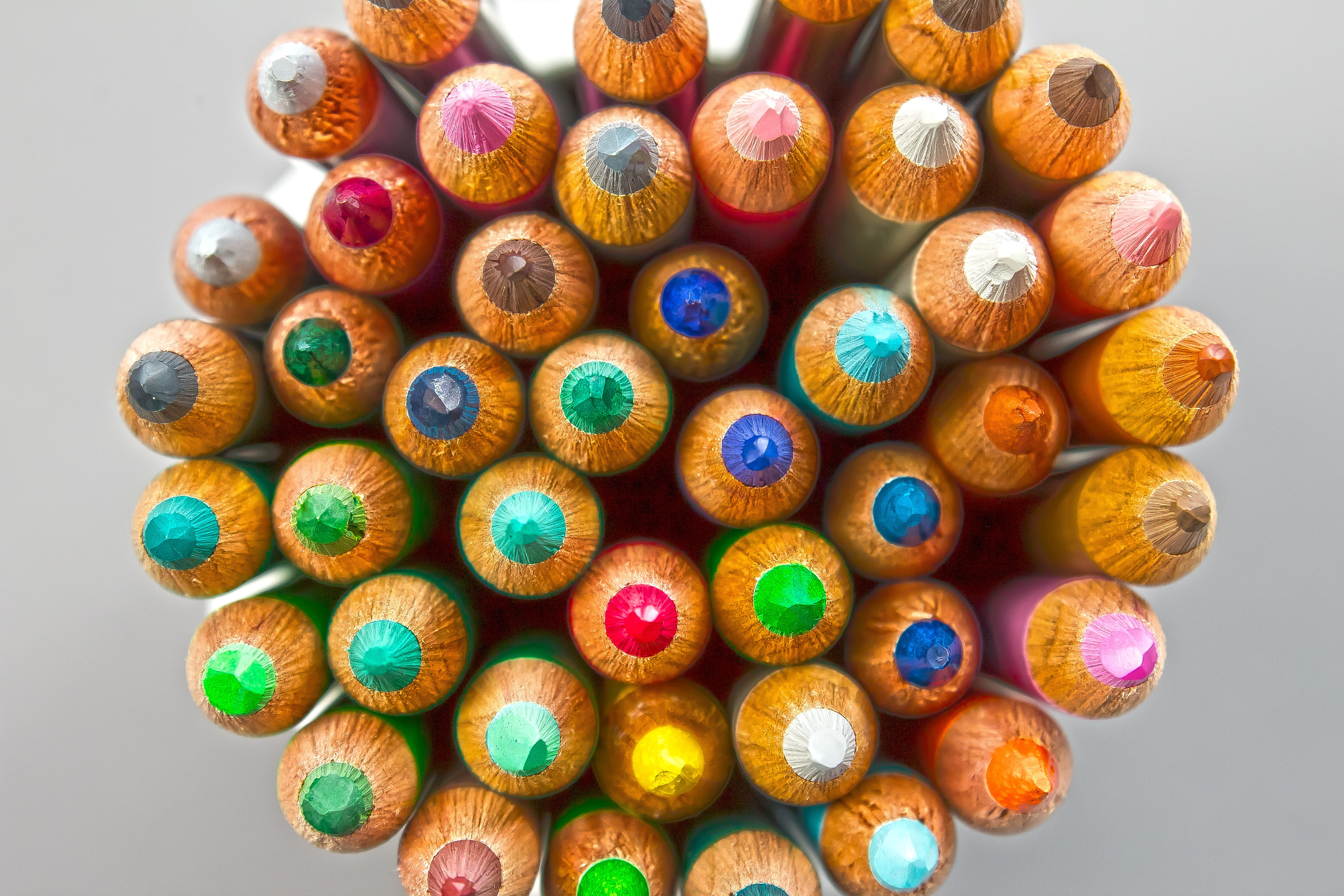 colorful, writing or drawing device, pencil, craft, write, directly above, abundance, 5K, collection, studio shot, indulgence, choice, food, pointed, art and craft, HD Wallpaper