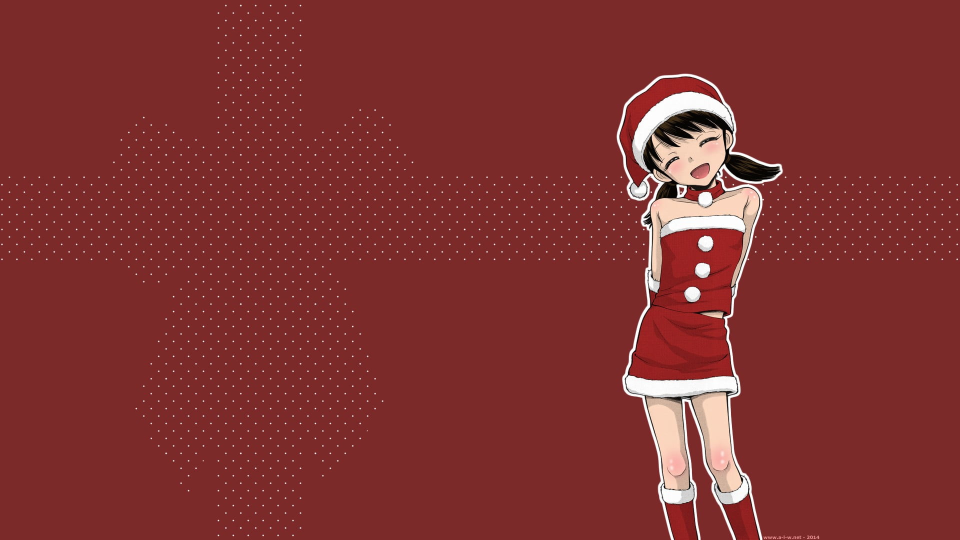 anime, studio shot, TAMACHI Yuki, sports helmet, headwear, red background, young adult, girl, standing, claus, women, santa, human body part, one person, HD Wallpaper
