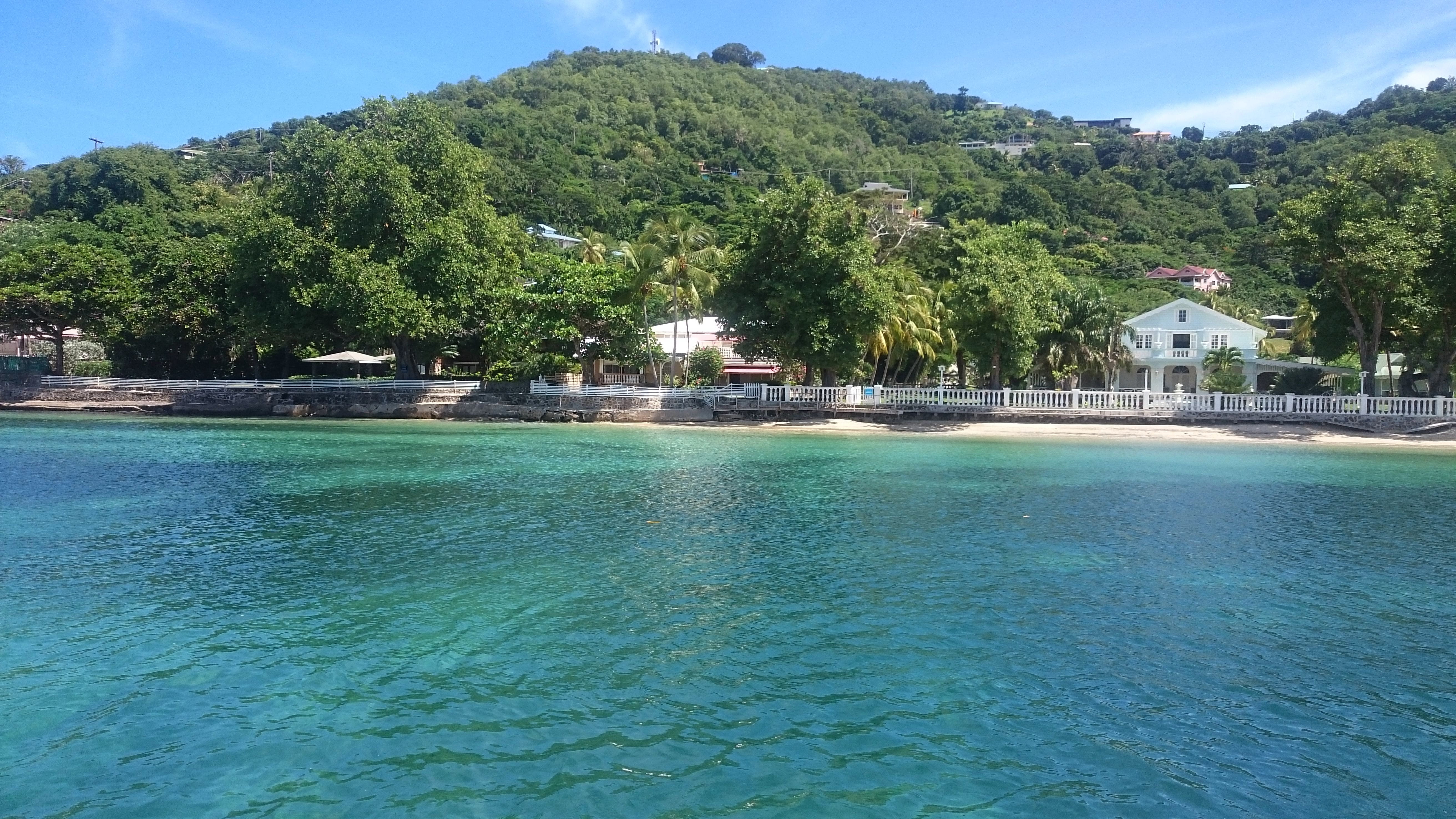 waterfront, building exterior, tranquility, scenics - nature, 5K, beauty in nature, beach front, caribbean architecture, water, sky, idyllic, bequia plantation hotel, HD Wallpaper