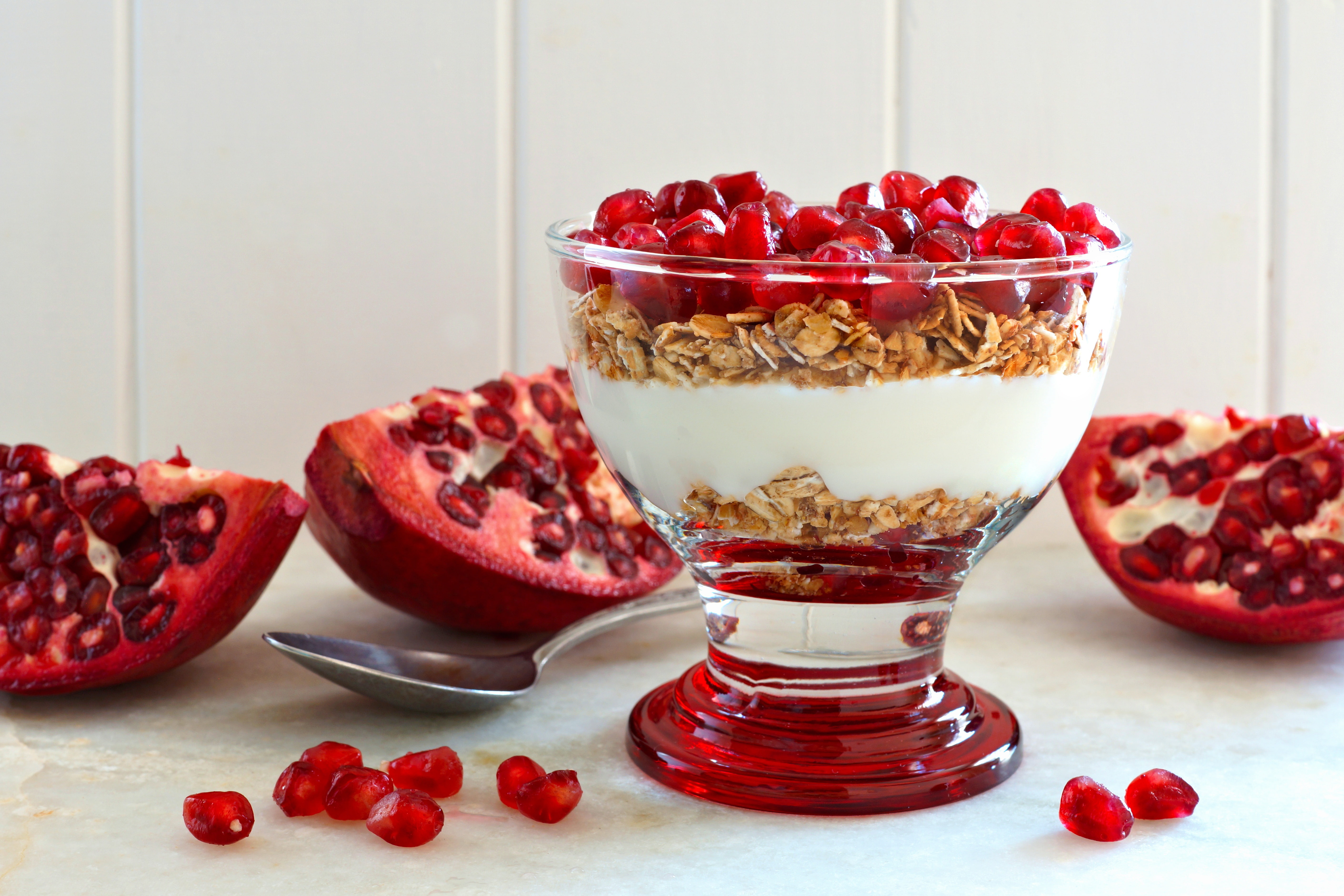 Breakfast, 5K, garnet, yogurt, muesli, HD Wallpaper
