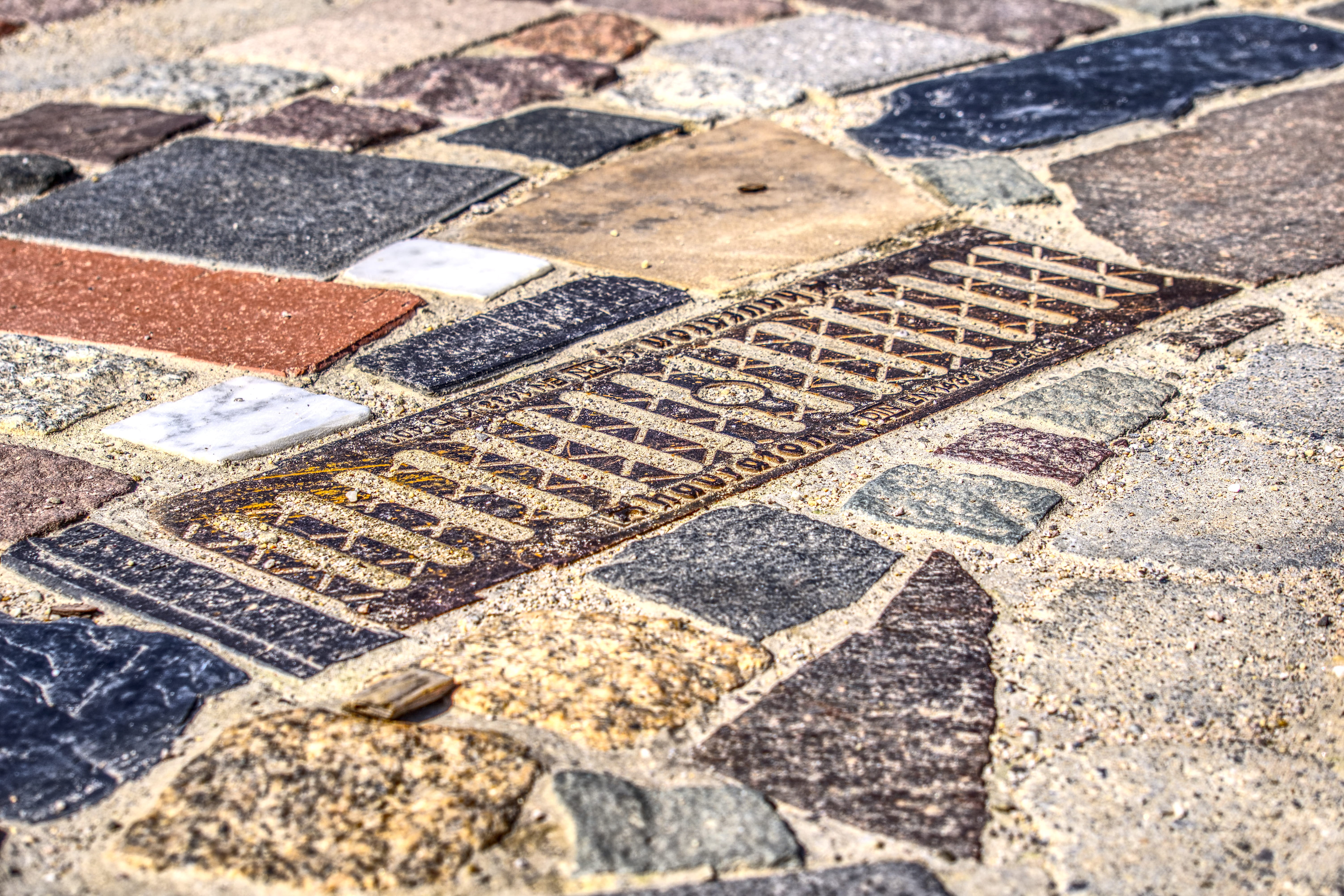 footpath, contrast, street, brick, 5K, nature, flooring, stone, full frame, geometric shape, design, backgrounds, textured, clean, surface level, structure, HD Wallpaper