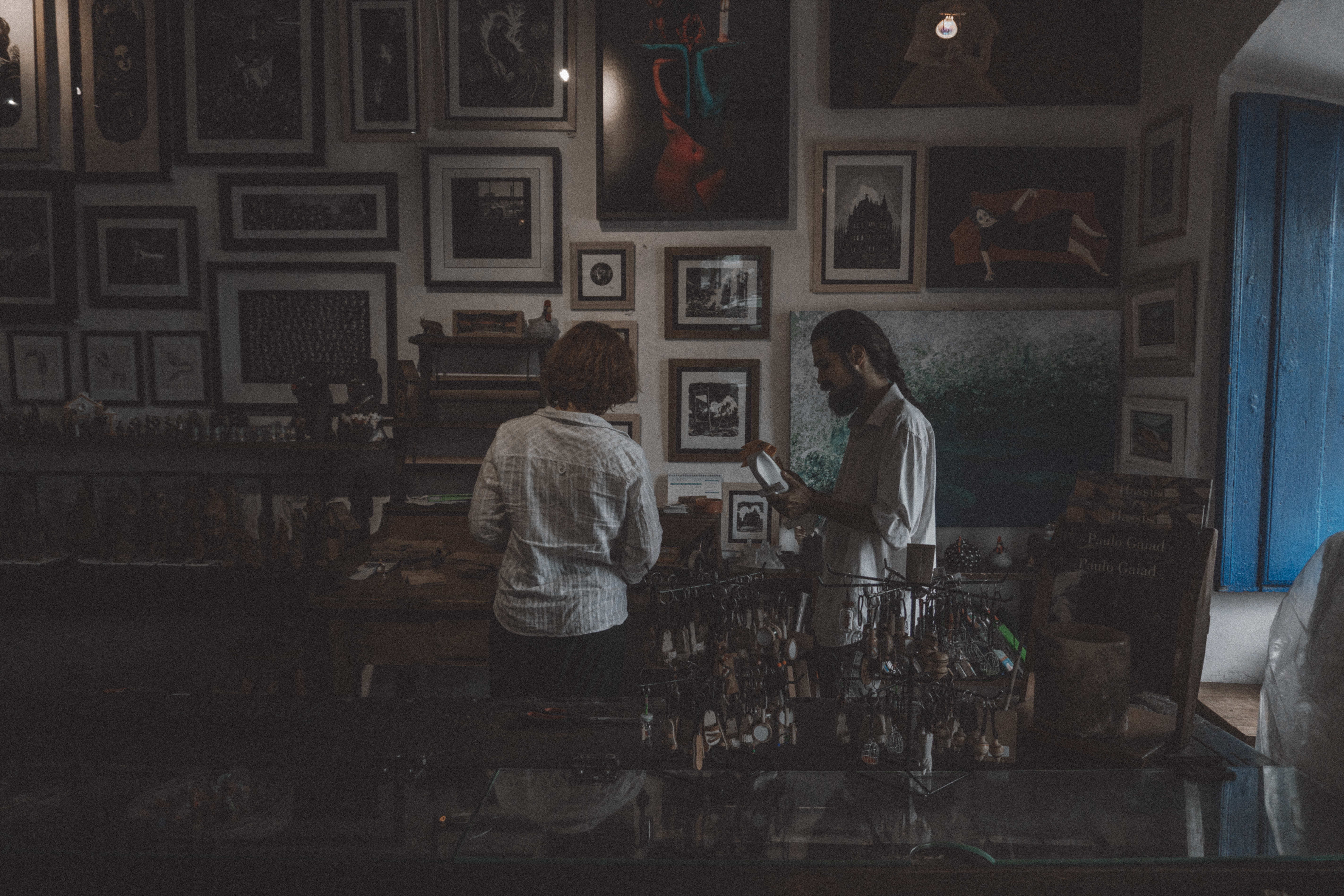 interior design, human, lifestyles, males, chair, seat, people, alcohol, illuminated, women, worker, restaurant, bar counter, sitting, adult, art, art gallery, HD Wallpaper