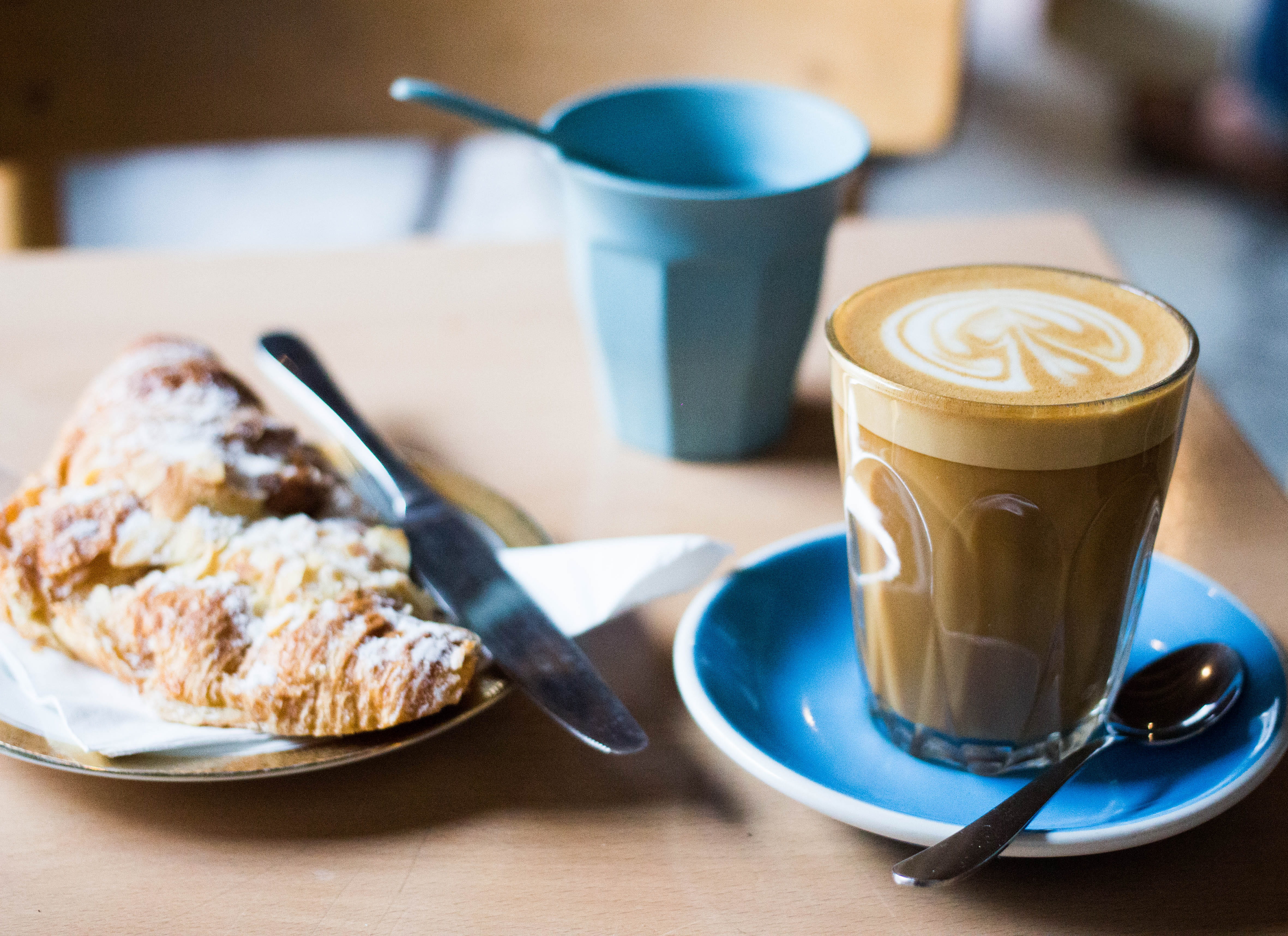 hot drink, no people, cup, frothy drink, temptation, cake, glass, drink, crockery, refreshment, bread, baked, mug, brown, food and drink, beside, dessert, HD Wallpaper