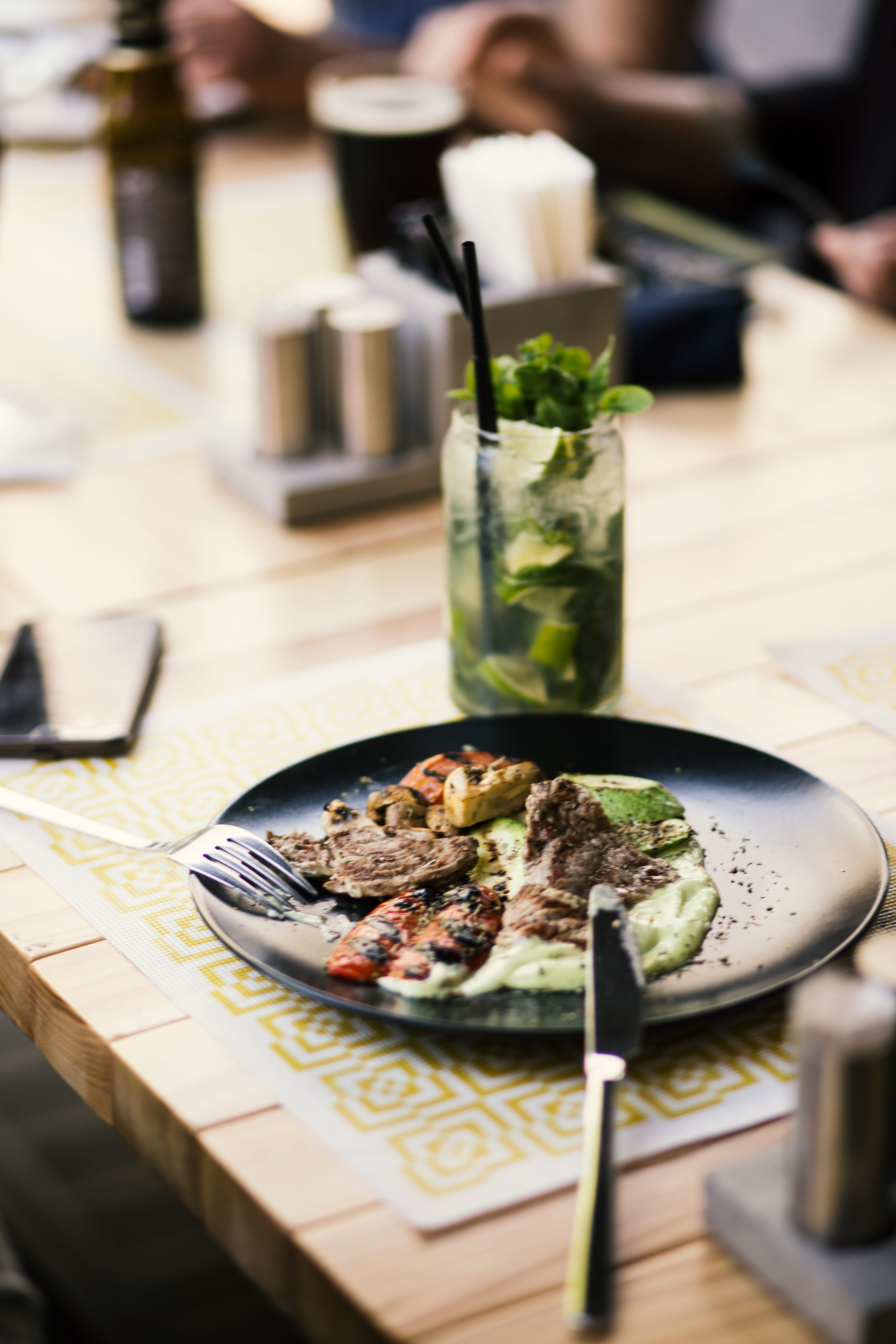 ready-to-eat, preparing food, glass, japanese food, restaurant, high angle view, dining, preparation, meat, round, freshness, plate, selective focus, cuisine, Phone HD Wallpaper