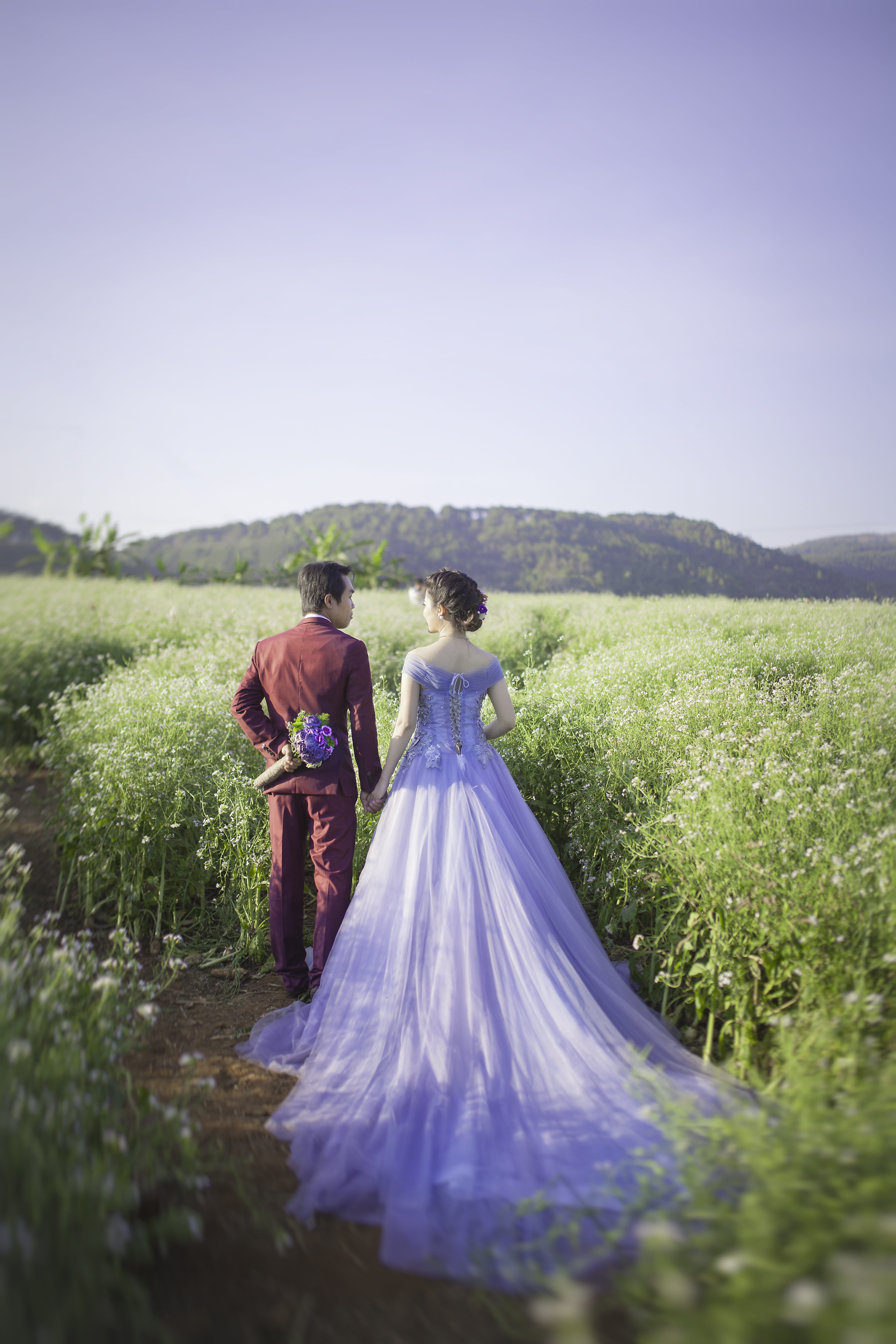 two people, love, model, adult, near, field, wedding, beauty, picture, positive emotion, togetherness, celebration, event, wedding photography, wedding dress, Phone HD Wallpaper