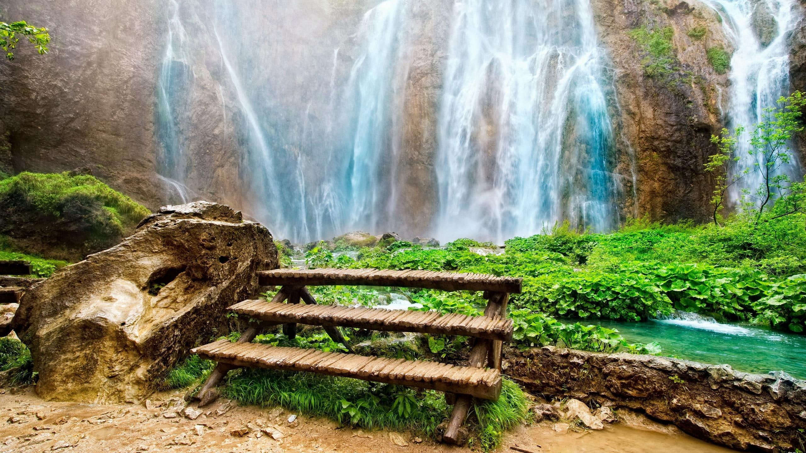 waterfall, 3d and abstract, lovely, 2K, picnic, perfect, beautiful, HD Wallpaper