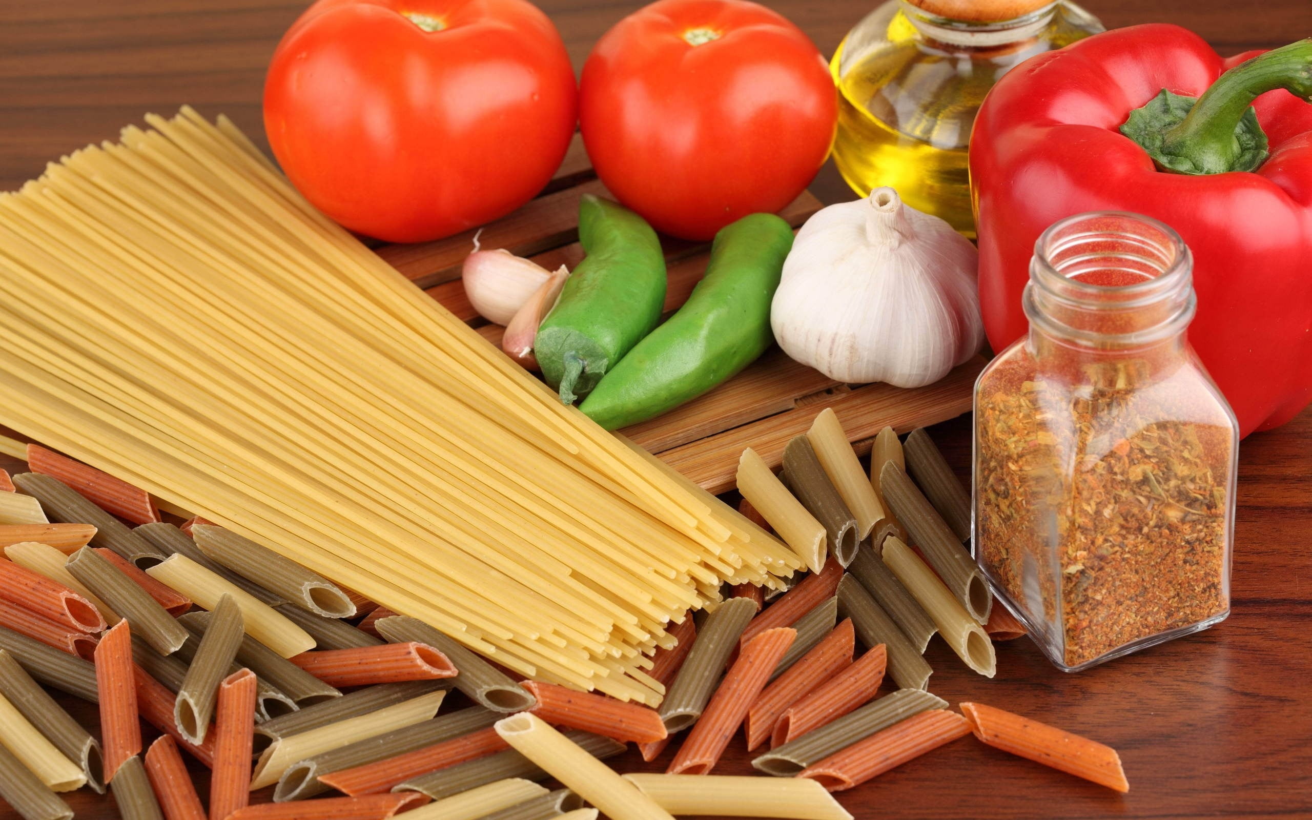 basil, spaghetti, vegetable, food And Drink, tomato, macaroni, bow Tie Pasta, still life, cooking, tomatoes, tagliatelle, healthy Eating, penne, spice, HD Wallpaper
