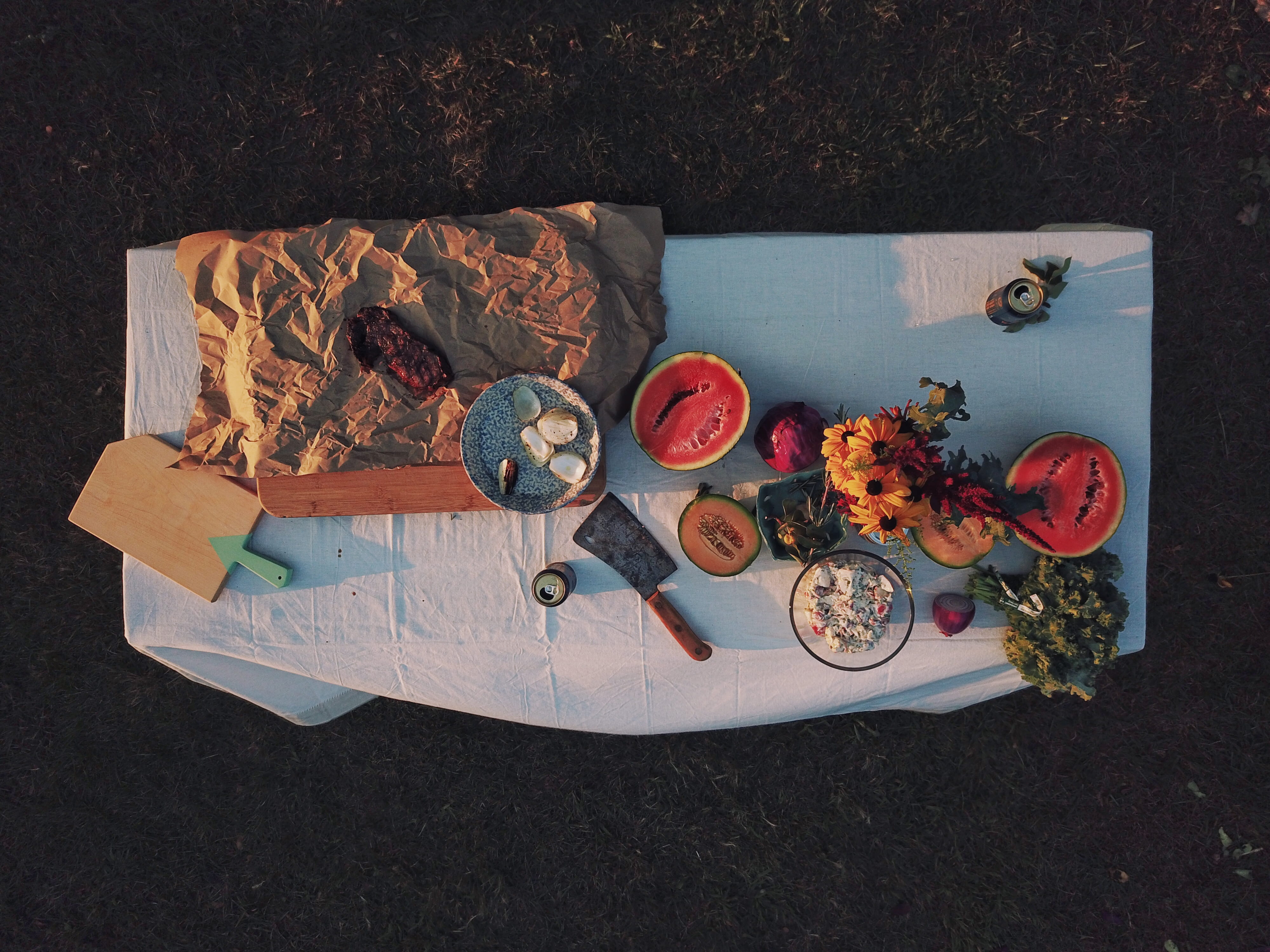 white, nature, barbecue, cleaver, land, steak, no people, choice, table, still life, agriculture, organic, food, flower, ready-to-eat, red, watermelon, HD Wallpaper