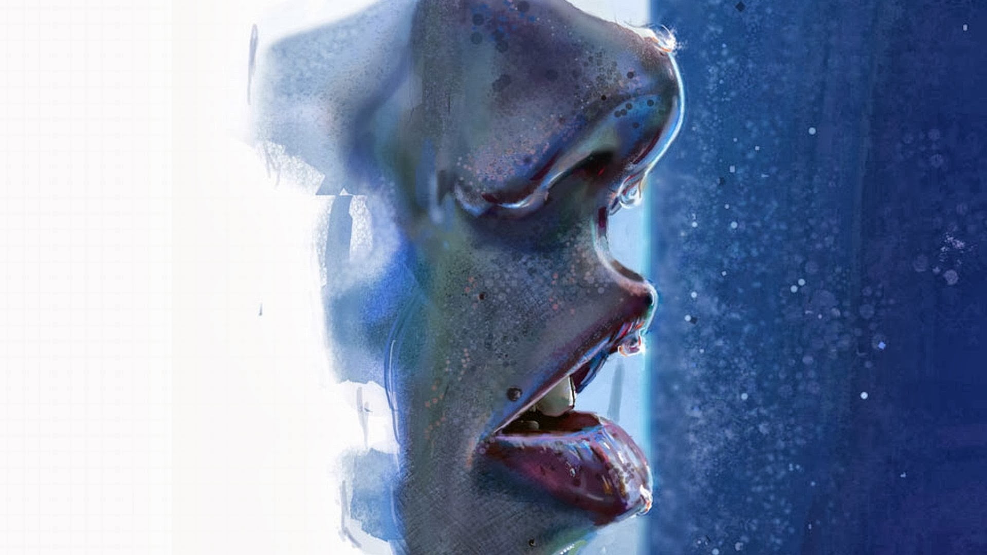 face, textured effect, lips, women, studio shot, human representation, indoors, body part, creativity, 1080P, water, water drops, artwork, close-up, stained, HD Wallpaper