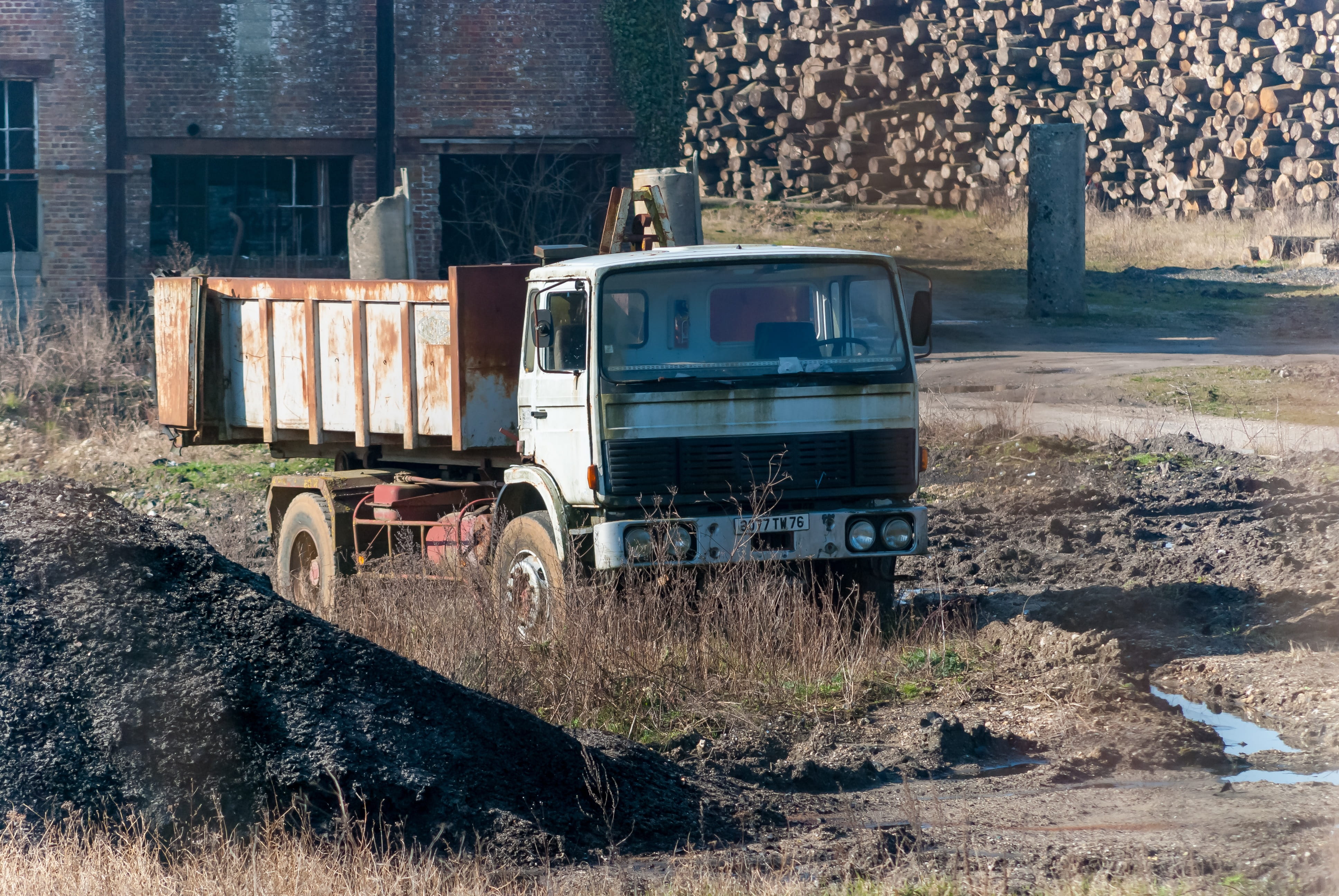 outdoors, sunlight, building exterior, motor vehicle, 4K, day, train, plant, nature, factory, obsolete, disinfected, track, transportation, abandoned, HD Wallpaper