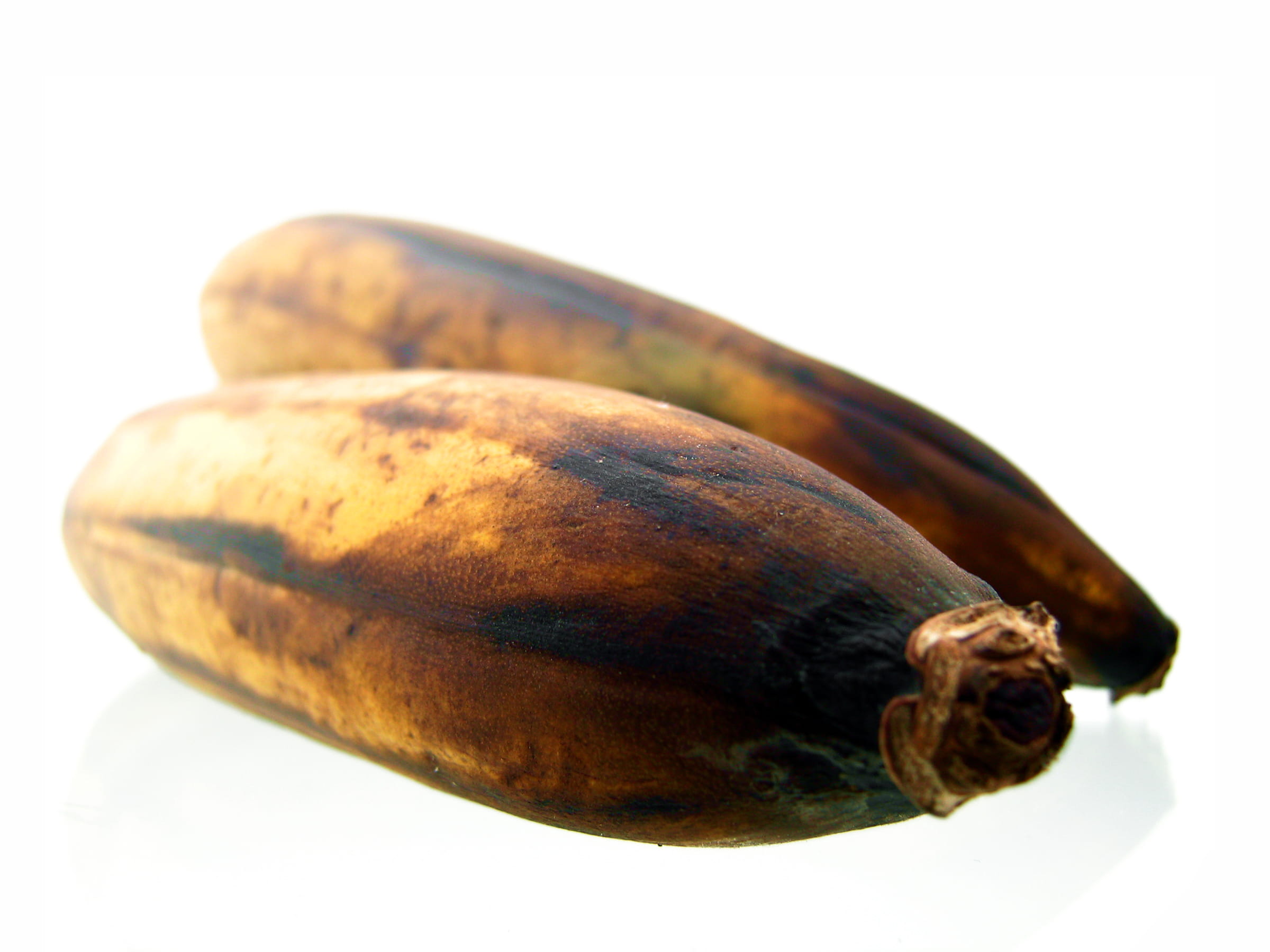 invertebrate, food, spotted, 1080P, extreme close-up, banana, macro, single object, rotten, indoors, overripe, brown, vegetable, wellbeing, white background, HD Wallpaper
