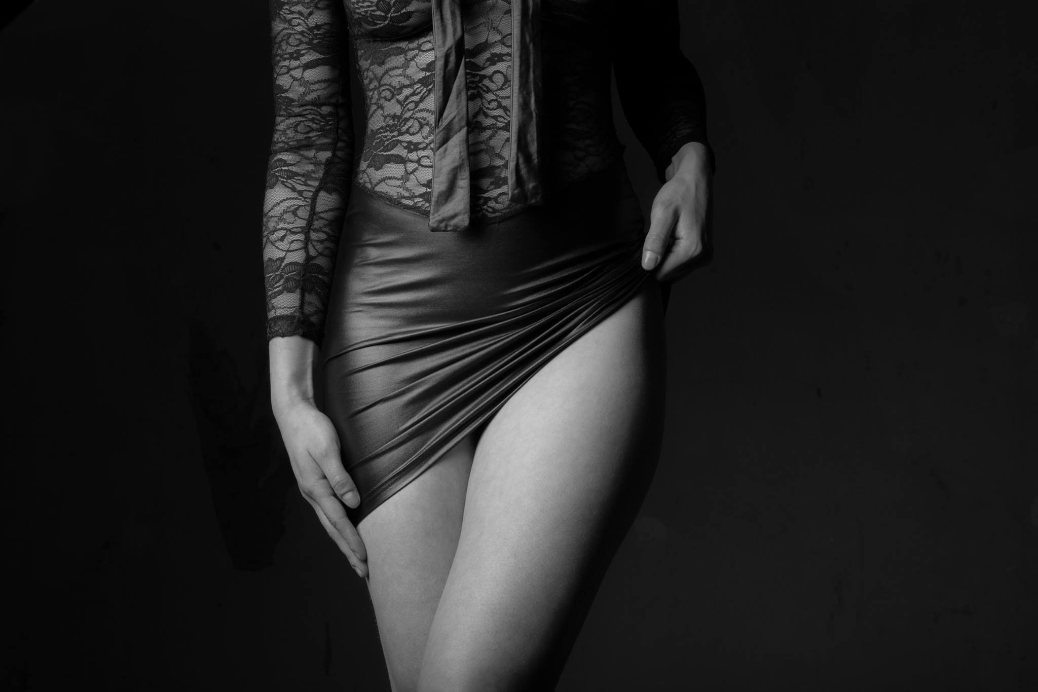 black background, beauty, body part, young adult, fashion, 1080P, tease skirt monochrome, human body part, human leg, one person, standing, females, studio shot, HD Wallpaper
