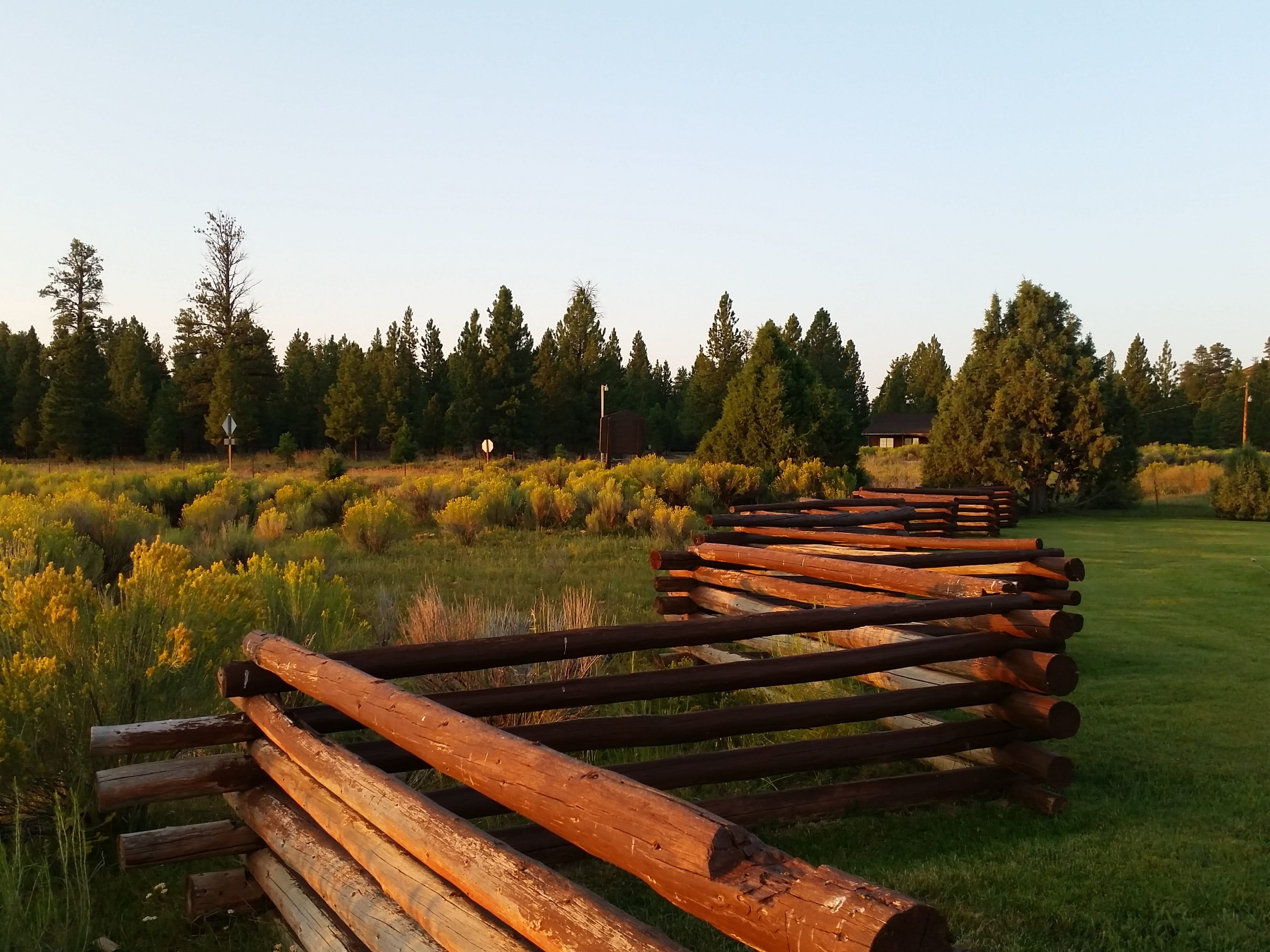 wood - material, field, Fence, Usa, Sky, scenic, road, rural, summer, wood, rural scene, forest, scenics - nature, plant, Nature, stack, tranquility, land, HD Wallpaper