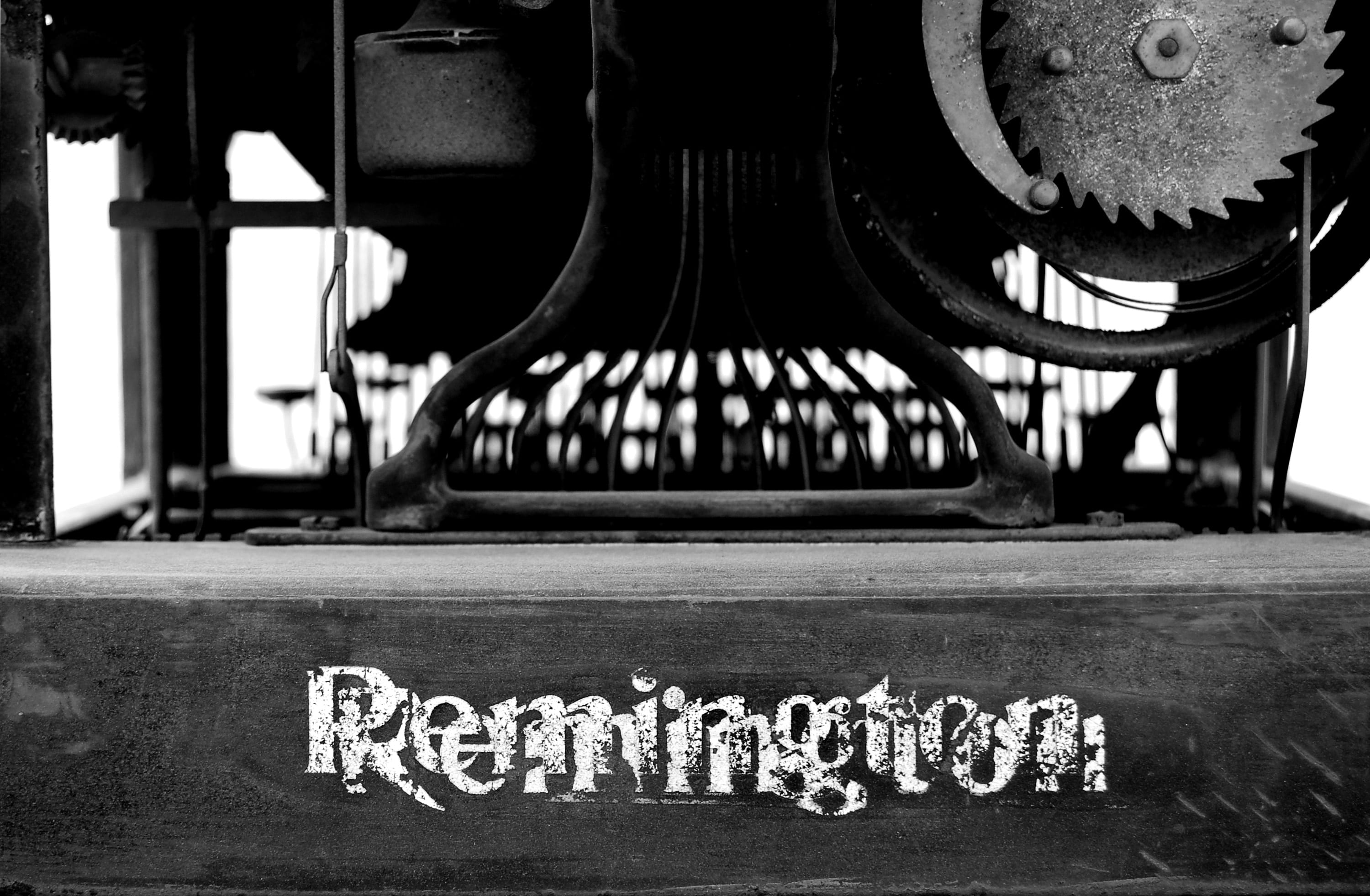 greyscale, communication, no people, wooden, still life, western script, surface, text, focus on foreground, wood - material, machine, photography, blade, HD Wallpaper