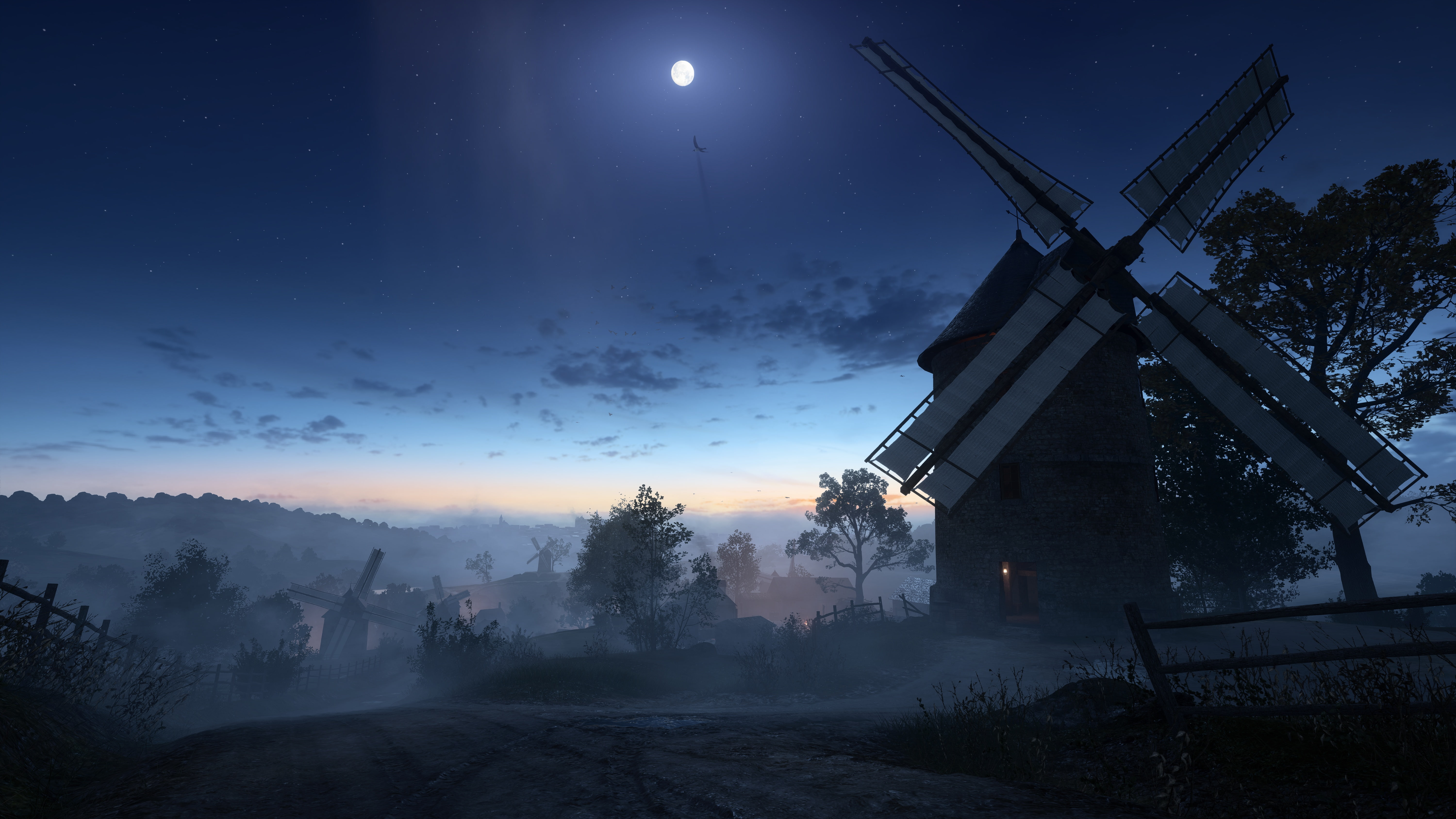 Battlefield 1, white, war, Electronic Arts, the moon, the game, 5K, windmill, mill, night, brown, HD Wallpaper