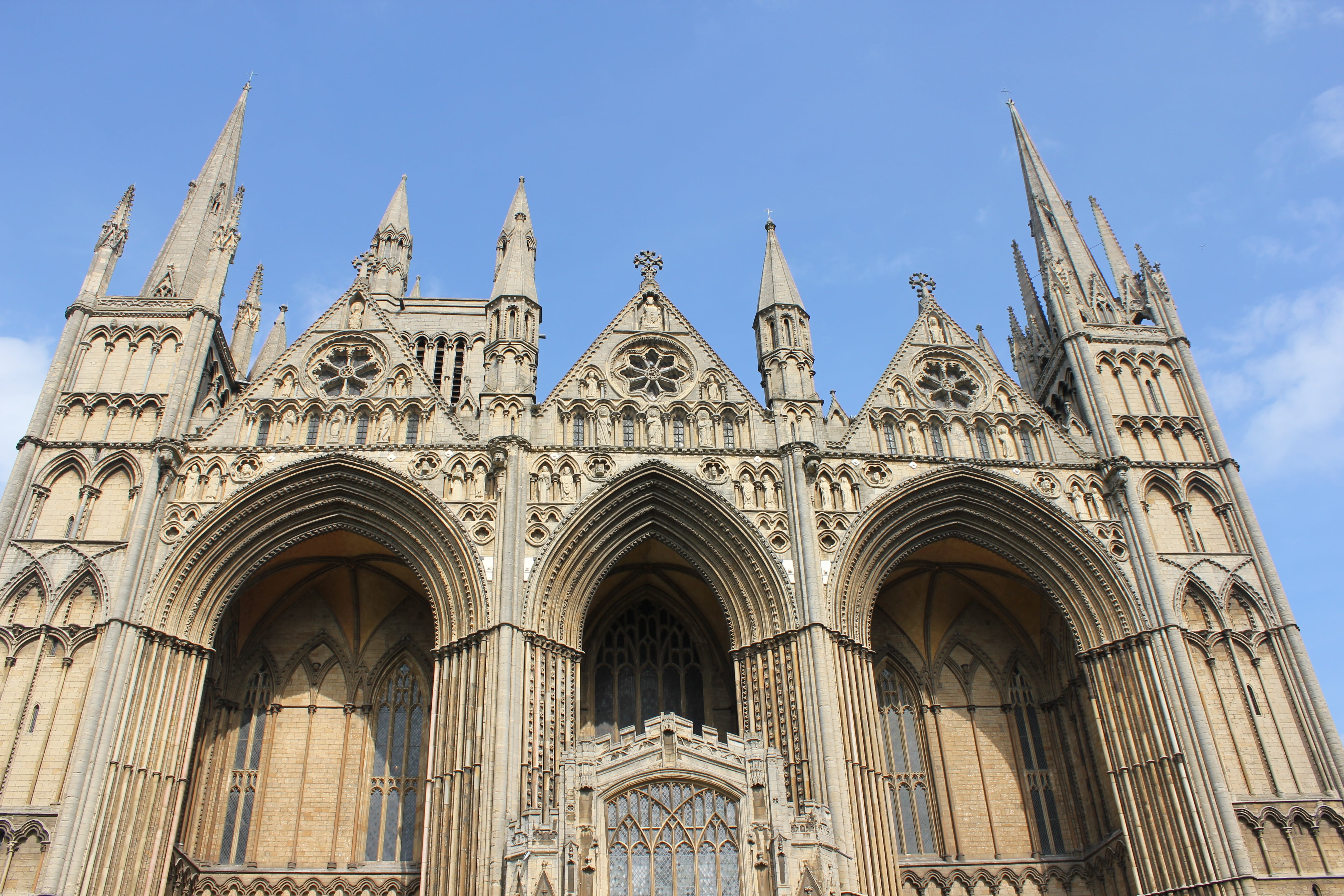 ornate, building exterior, peterborough cathedral, gothic style, architectural column, religion, nature, place of worship, no people, architecture, tourism, HD Wallpaper
