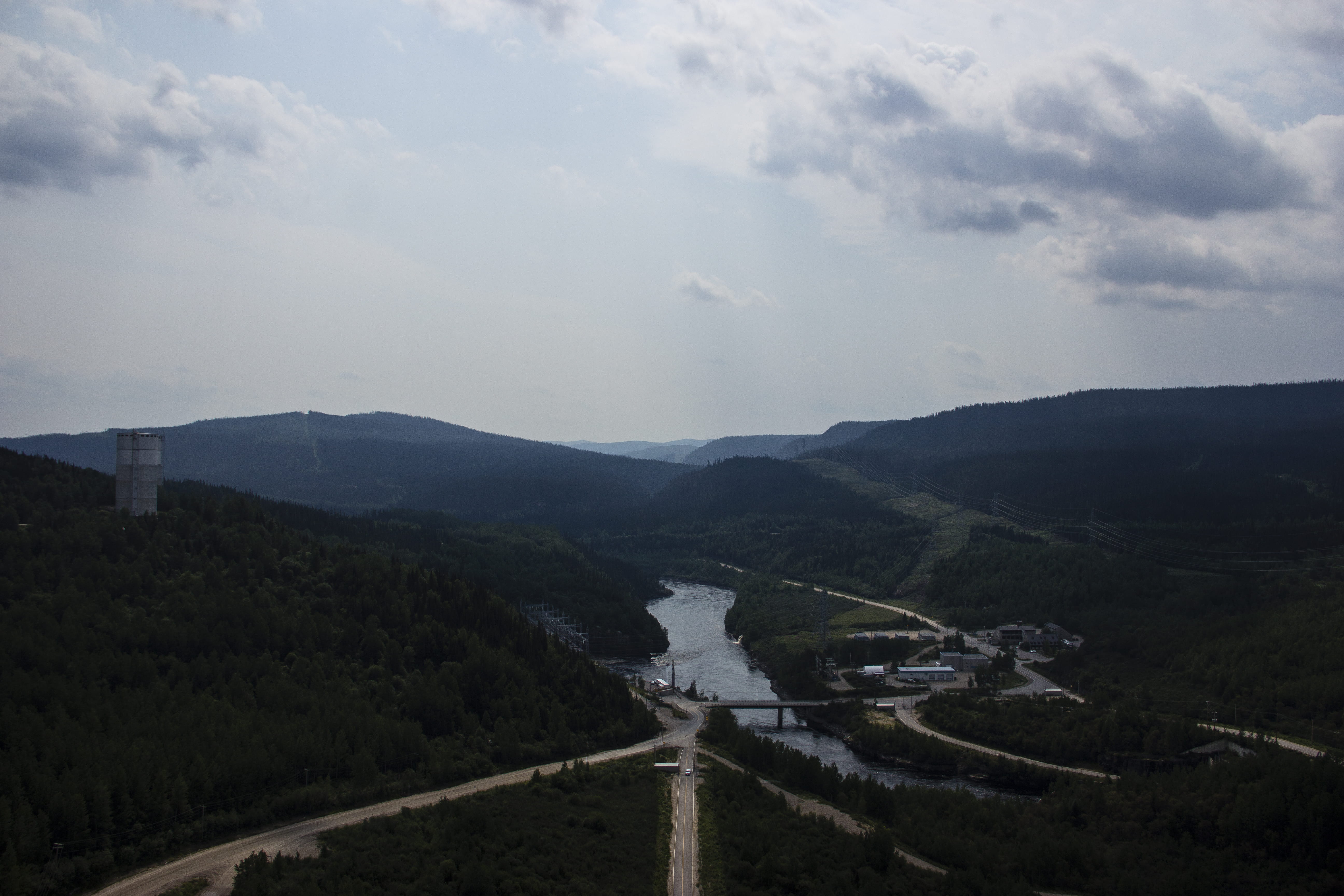 canada, tranquility, mountain, winding road, trees, high angle view, river, non-urban scene, tree, outdoors, quebec, mountain range, landscape, sky, day, HD Wallpaper