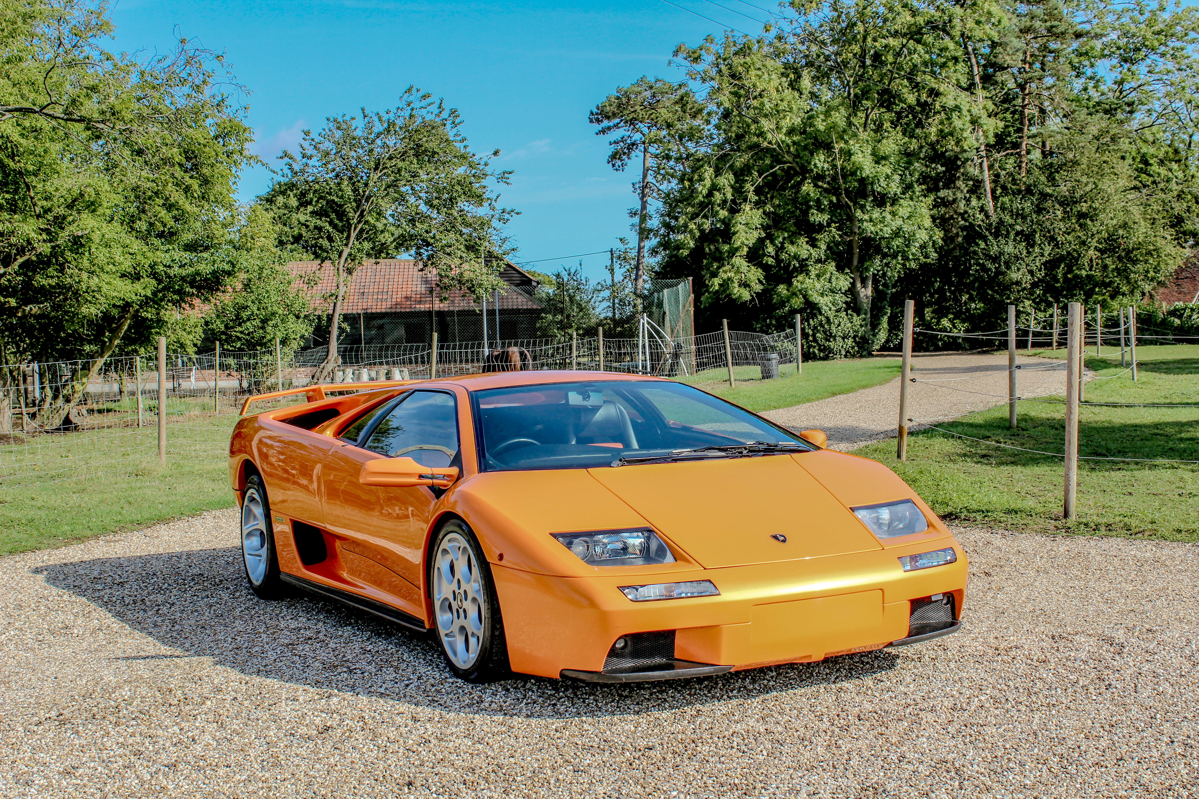 orange, VT 6.0, auto, 4K, Diablo, supercar, Lamborghini, HD Wallpaper