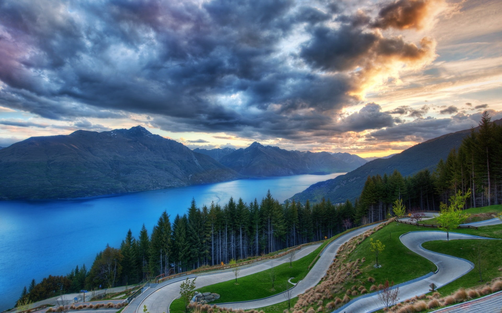 idyllic, river, tranquility, cloud - sky, nature, 1080P, no people, lake, scenics - nature, photography, winding road, transportation, non-urban scene, HD Wallpaper